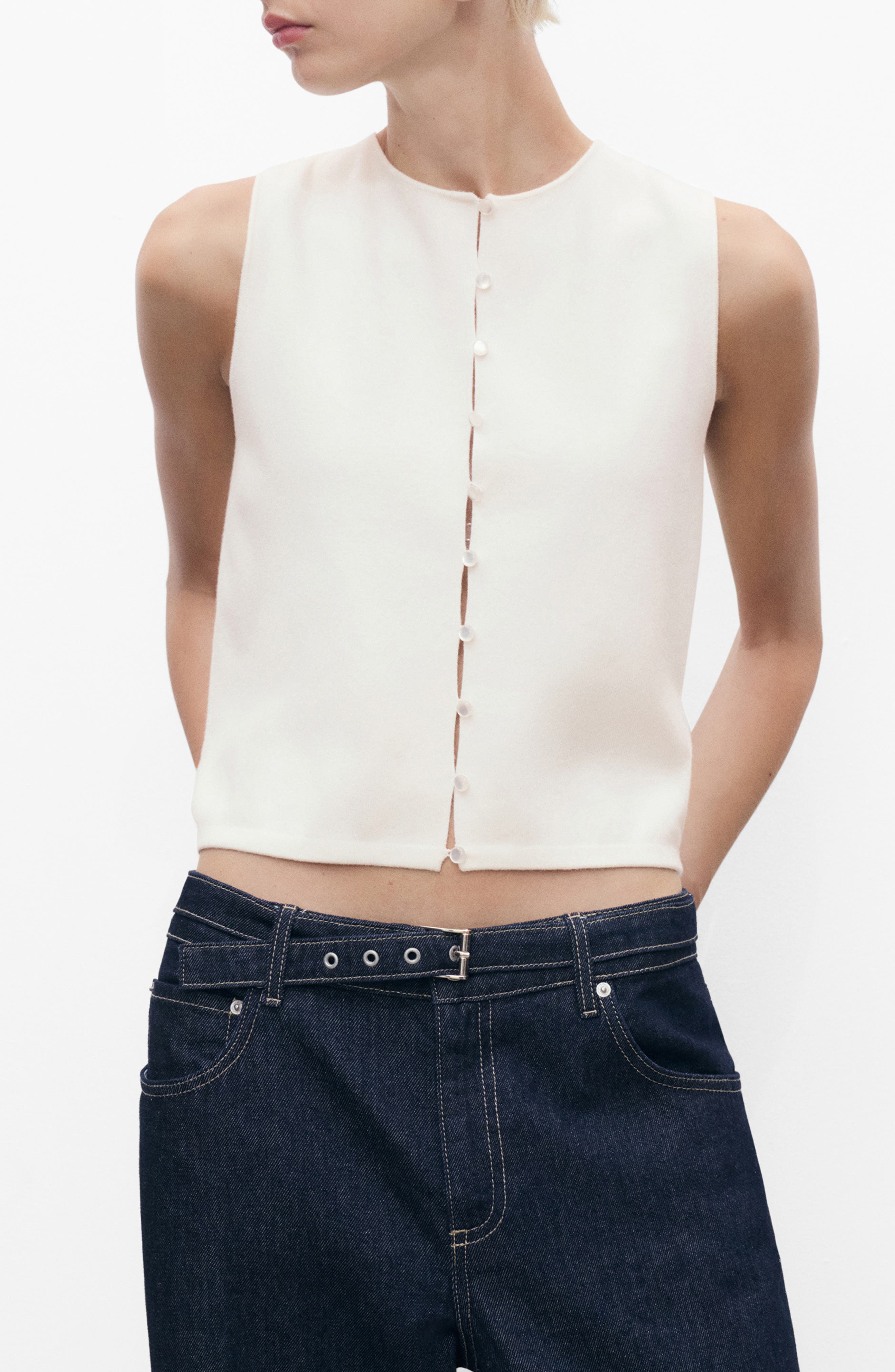 Fine Knit Sweater Vest - image 1