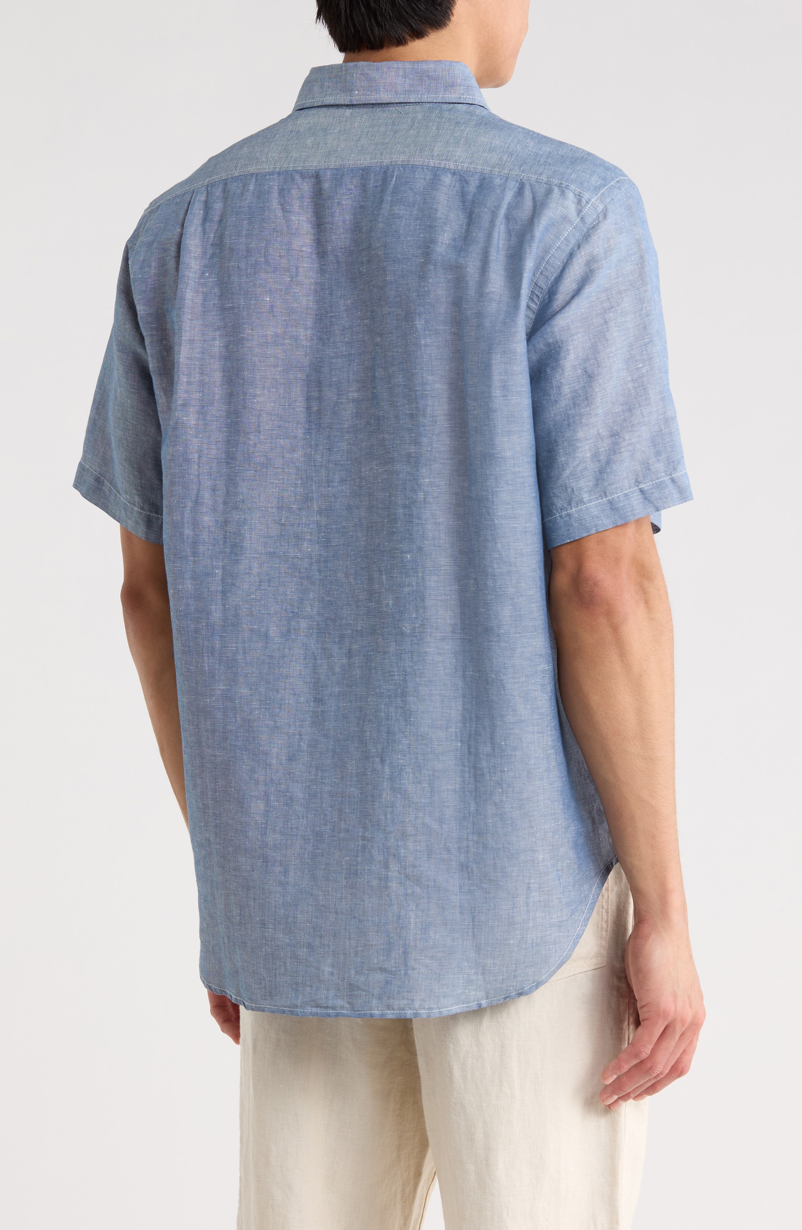 Breeze Short Sleeve Linen & Cotton Button-Up Shirt - image 2