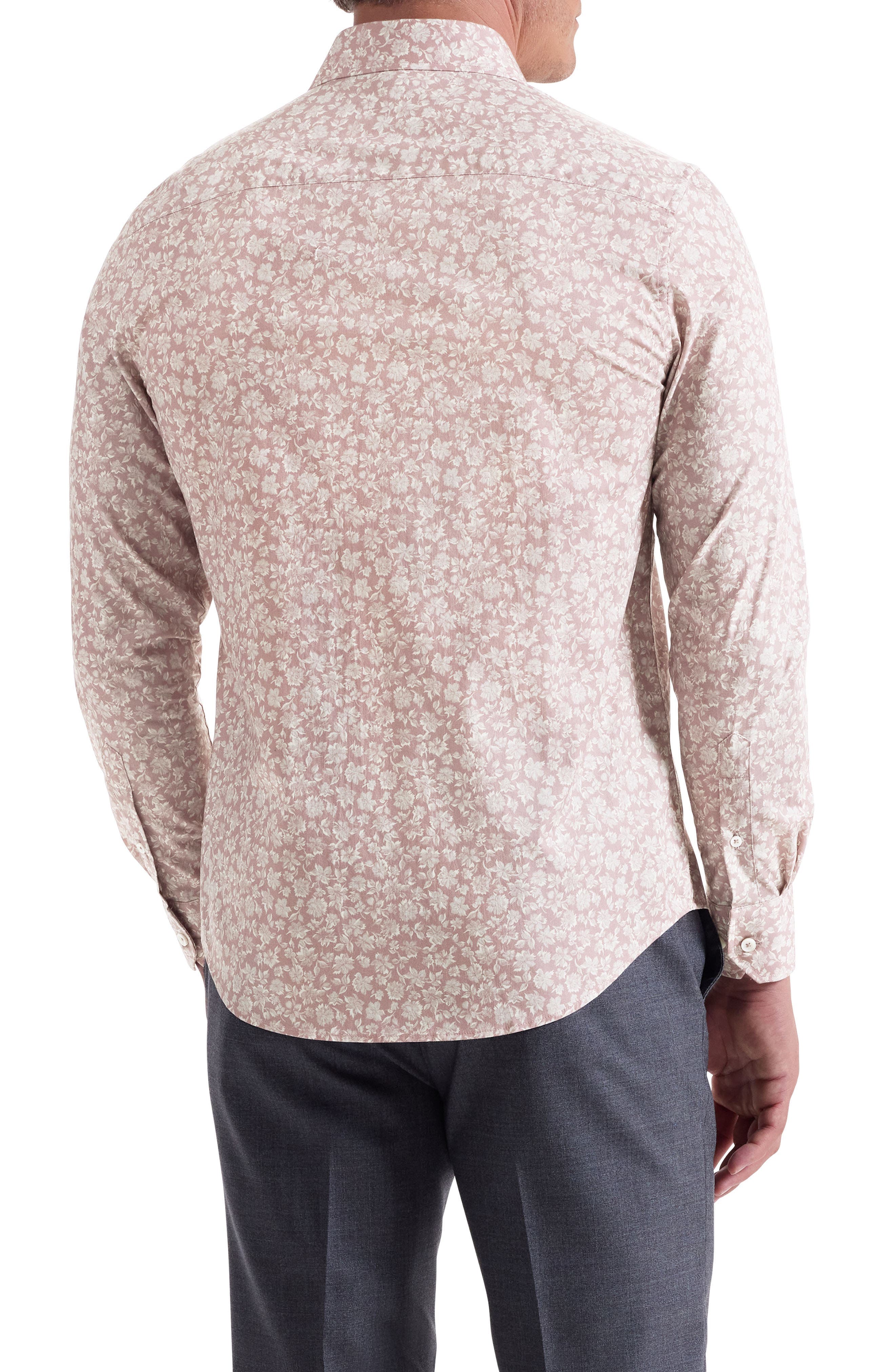 Julian Shaped Fit Floral Stretch Cotton Button-Up Shirt - image 2