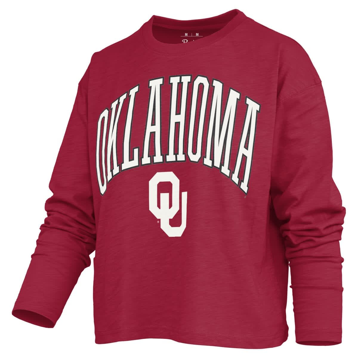 Women's Pressbox Crimson Oklahoma Sooners Motley Boxy Waist-Length Long Sleeve T-Shirt - image 2