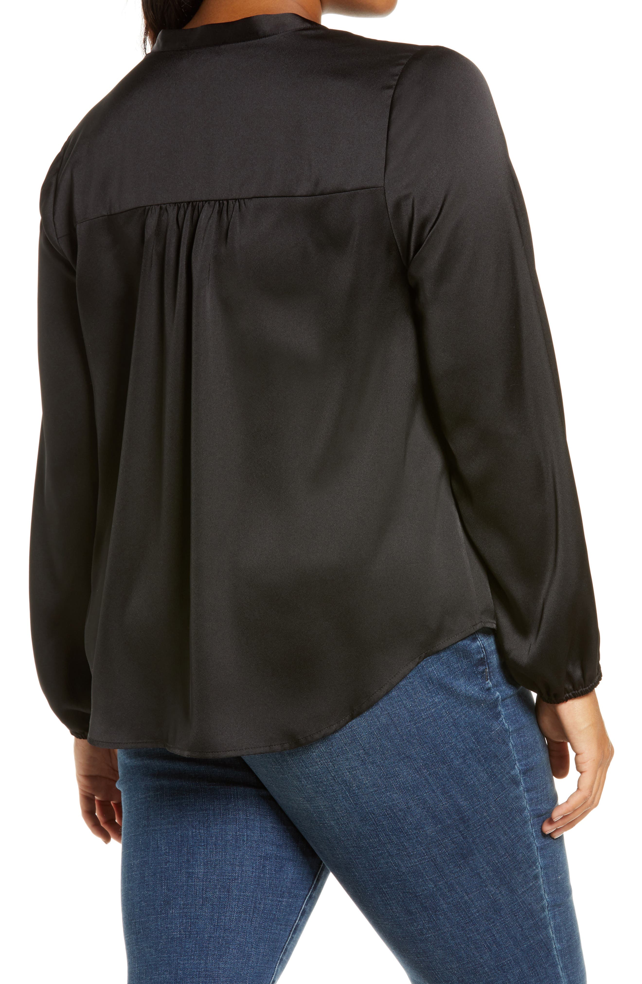 Ruffle Neck Button-Front Blouse - image 2