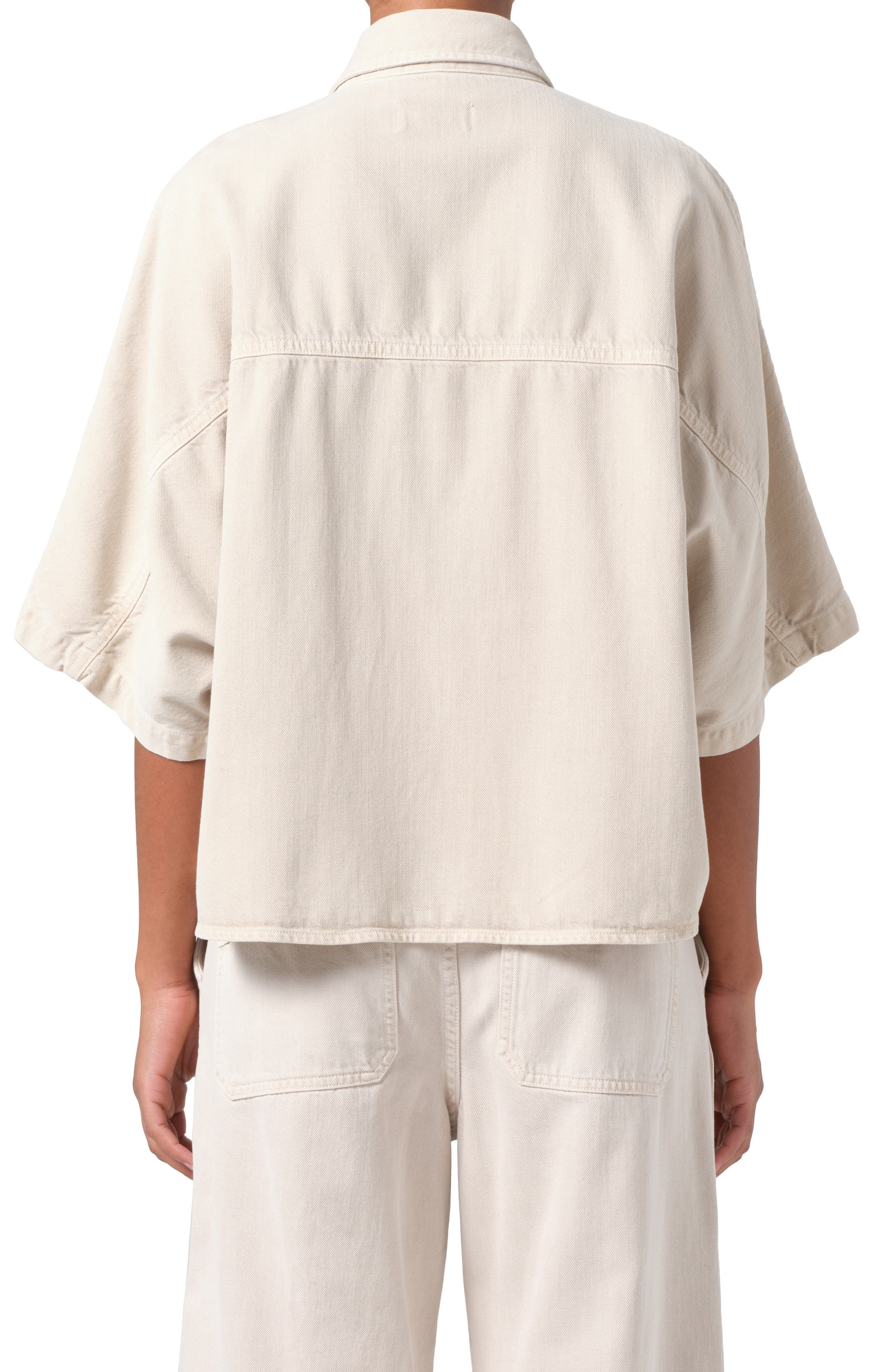 Taron Short Sleeve Denim Button-Up Shirt - image 2