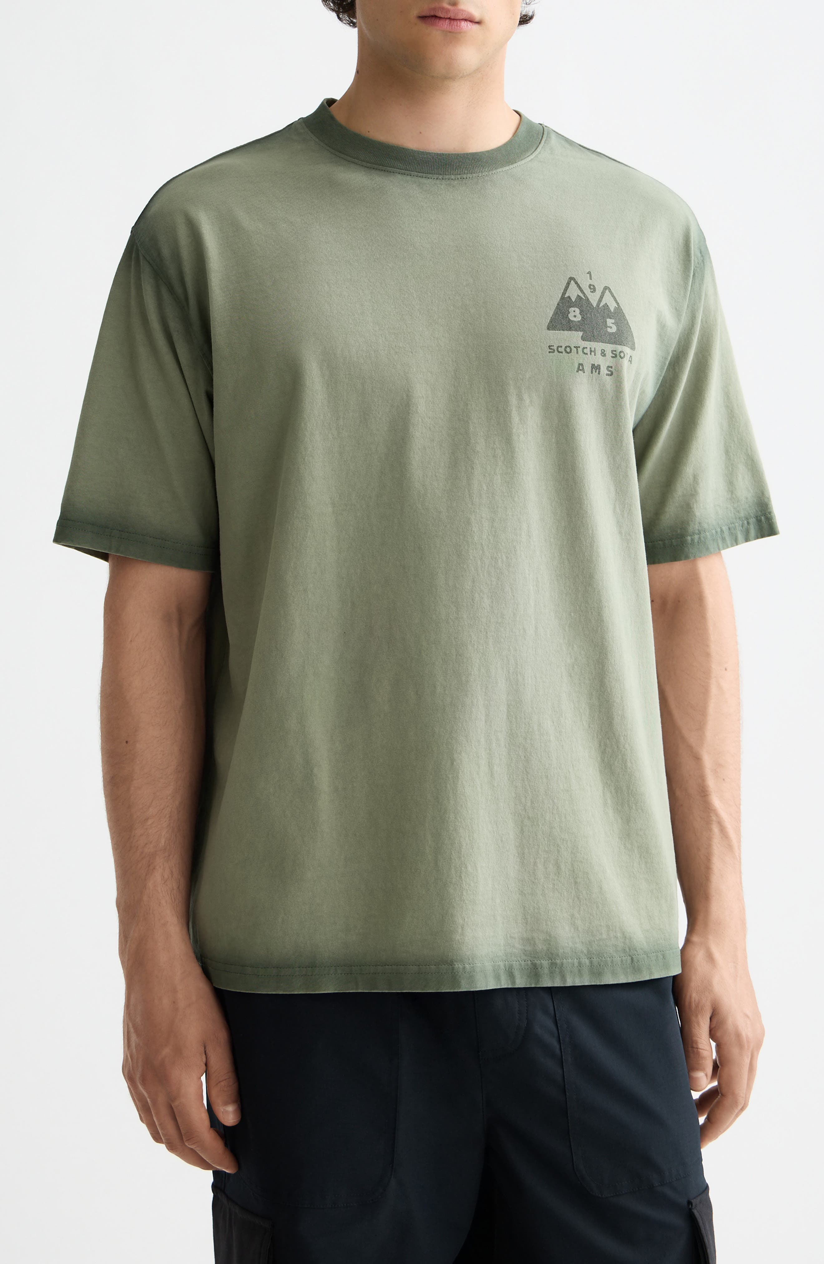 Loose Fit Garment Dyed Cotton Graphic T-Shirt - image 1