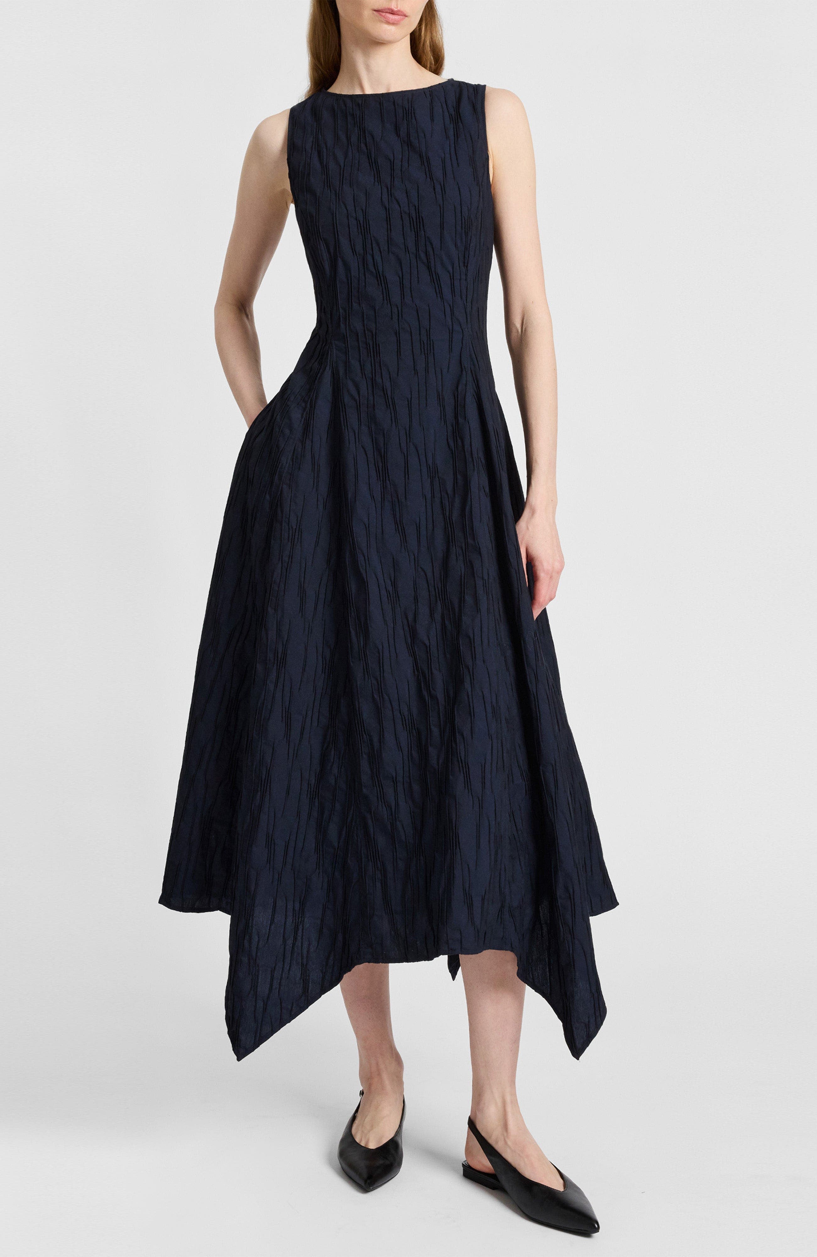 Palma Sleeveless Midi Dress in Abstract Jacquard - image 1