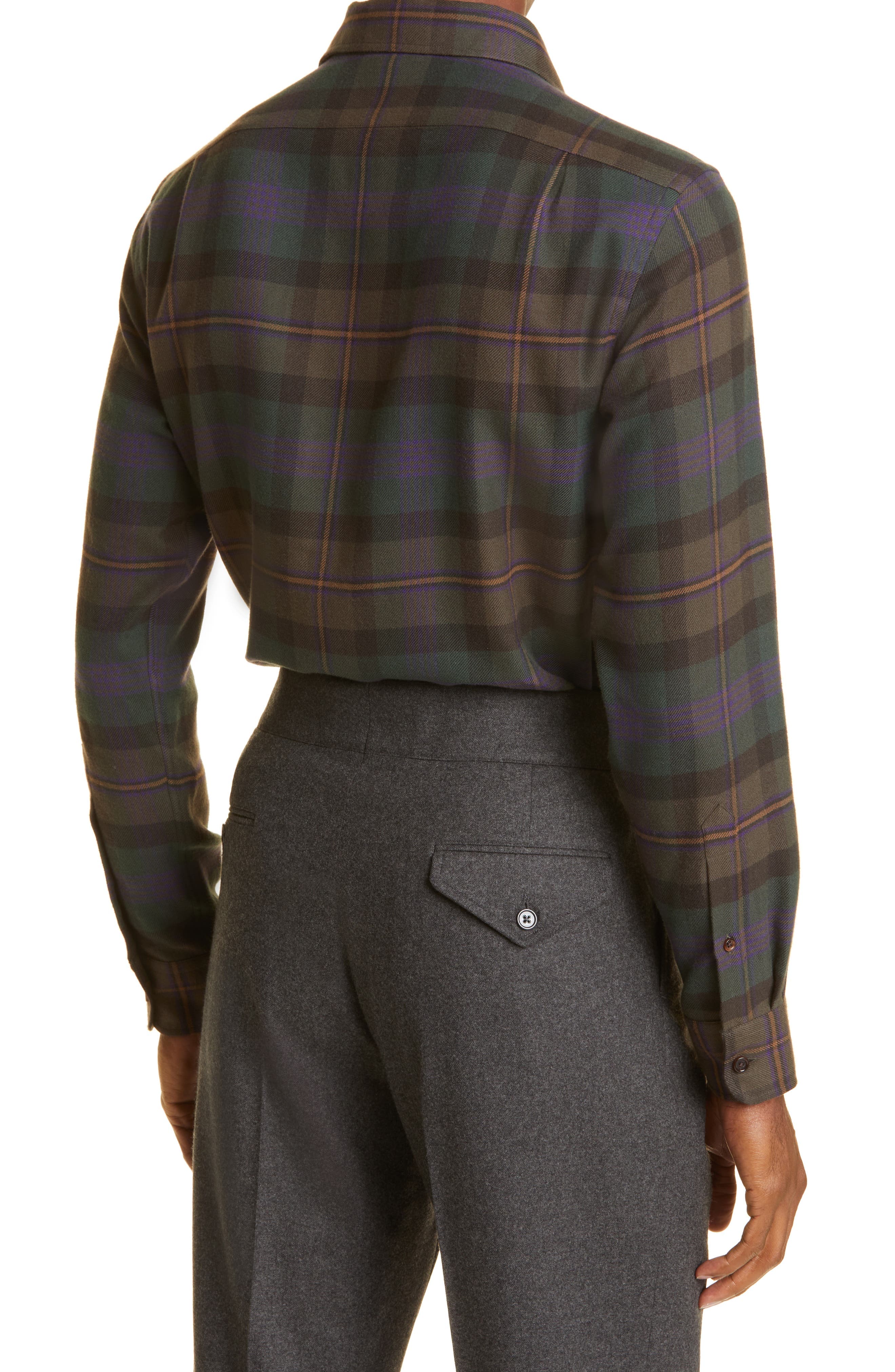 Plaid Cotton Flannel Button-Up Shirt - image 2