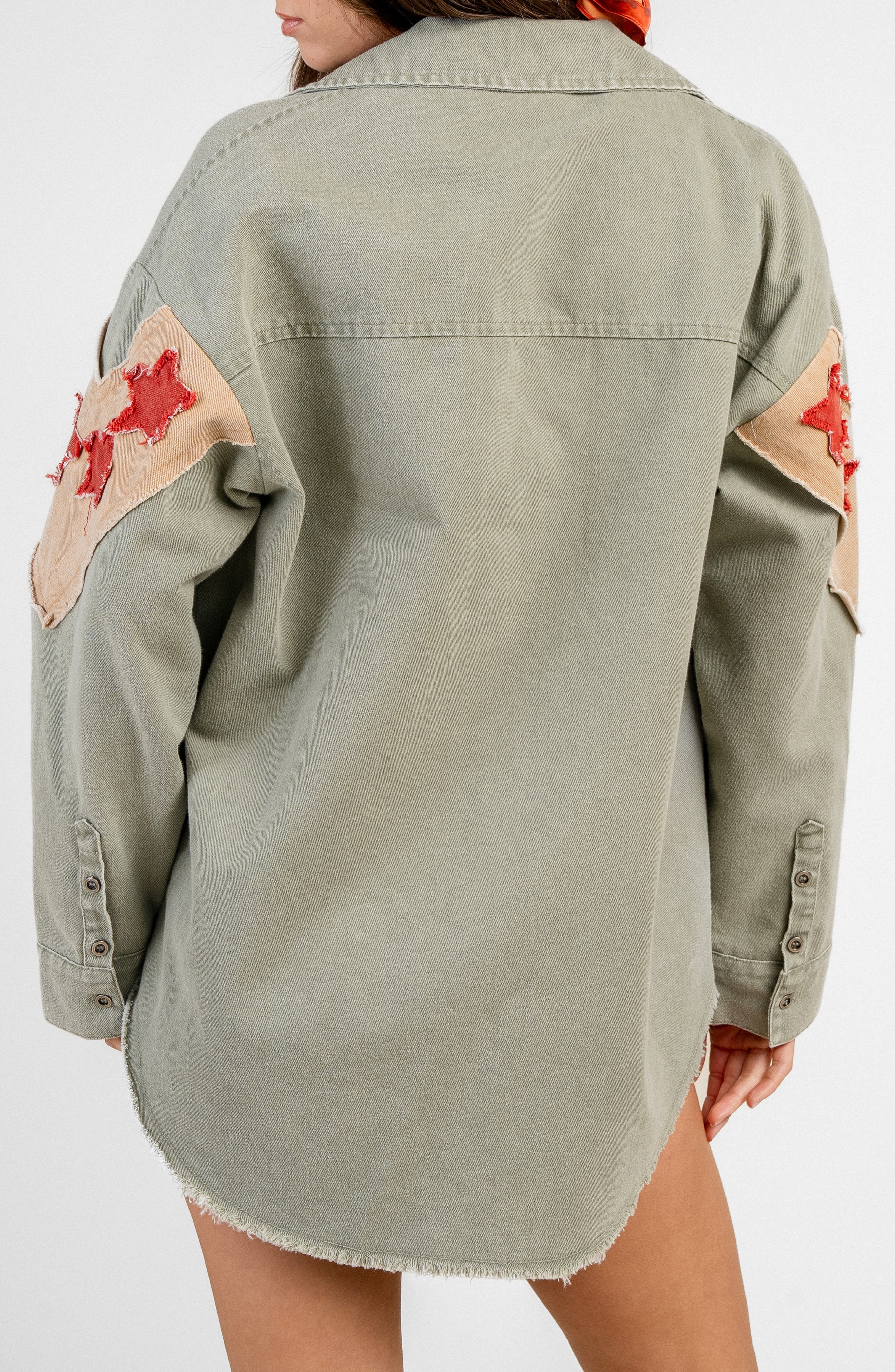 Denim Star Patch Shirt Jacket - image 2