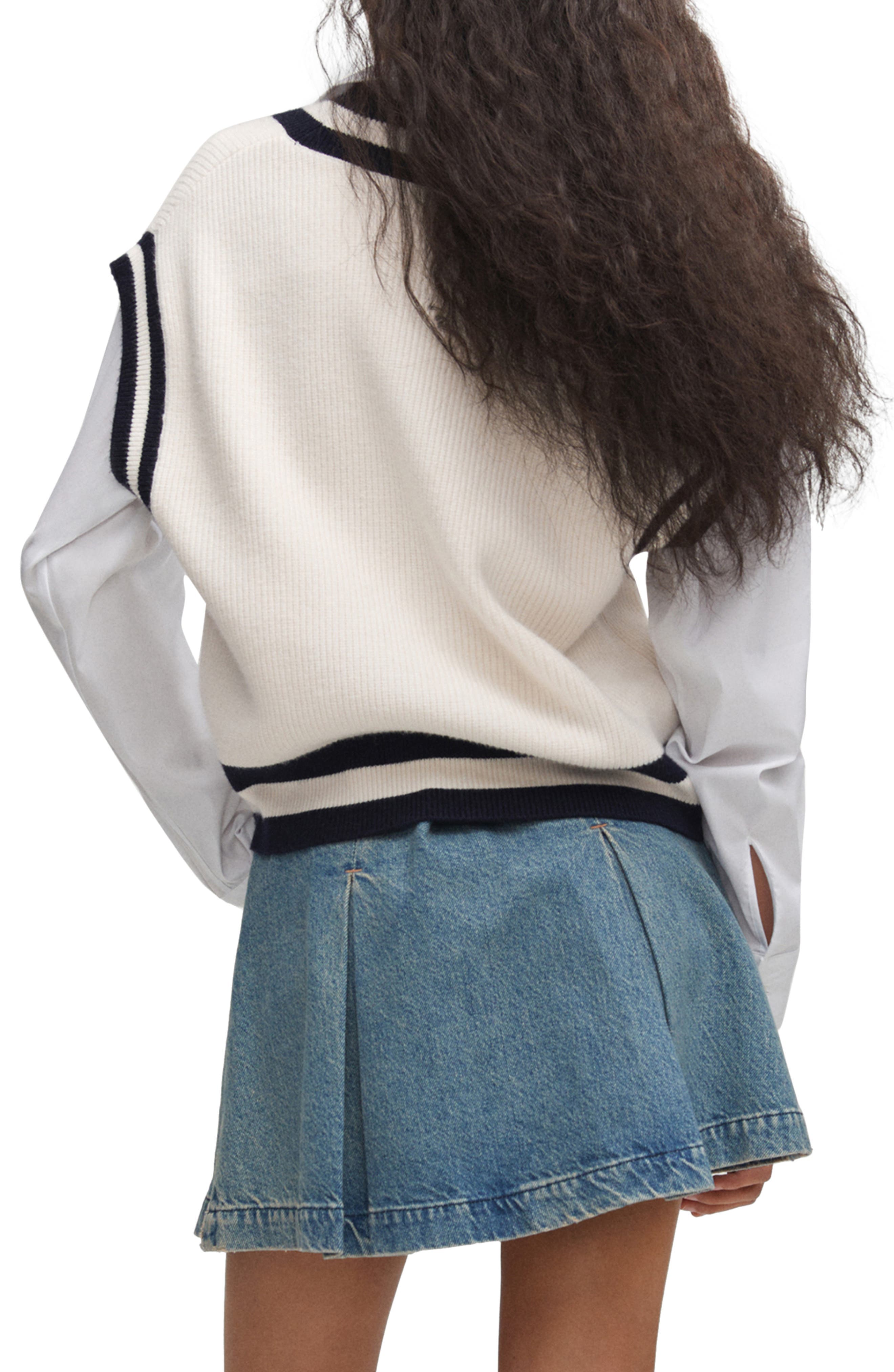 Tipped V-Neck Sweater Vest - image 2