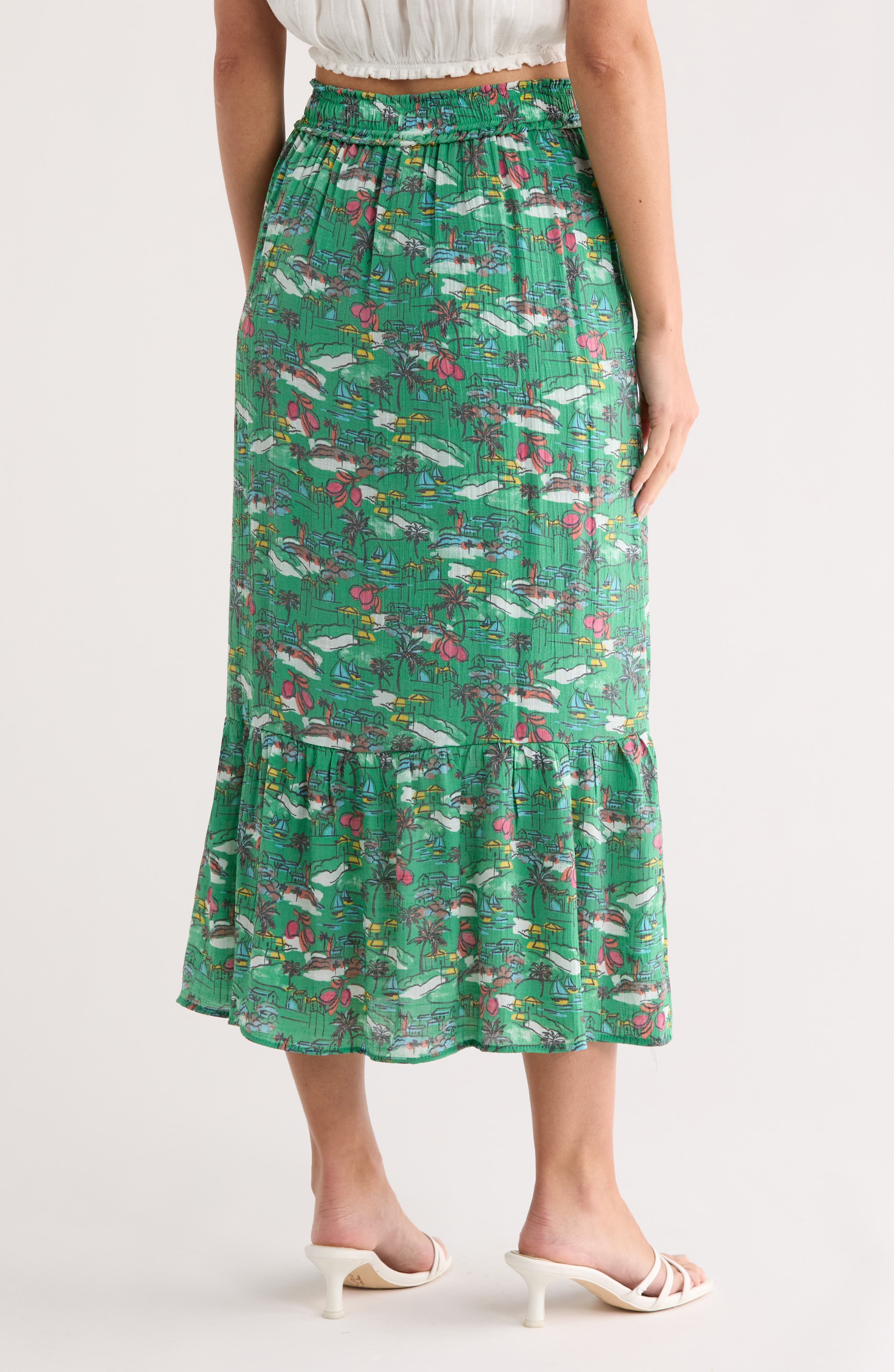 Printed Flounce Midi Skirt - image 2