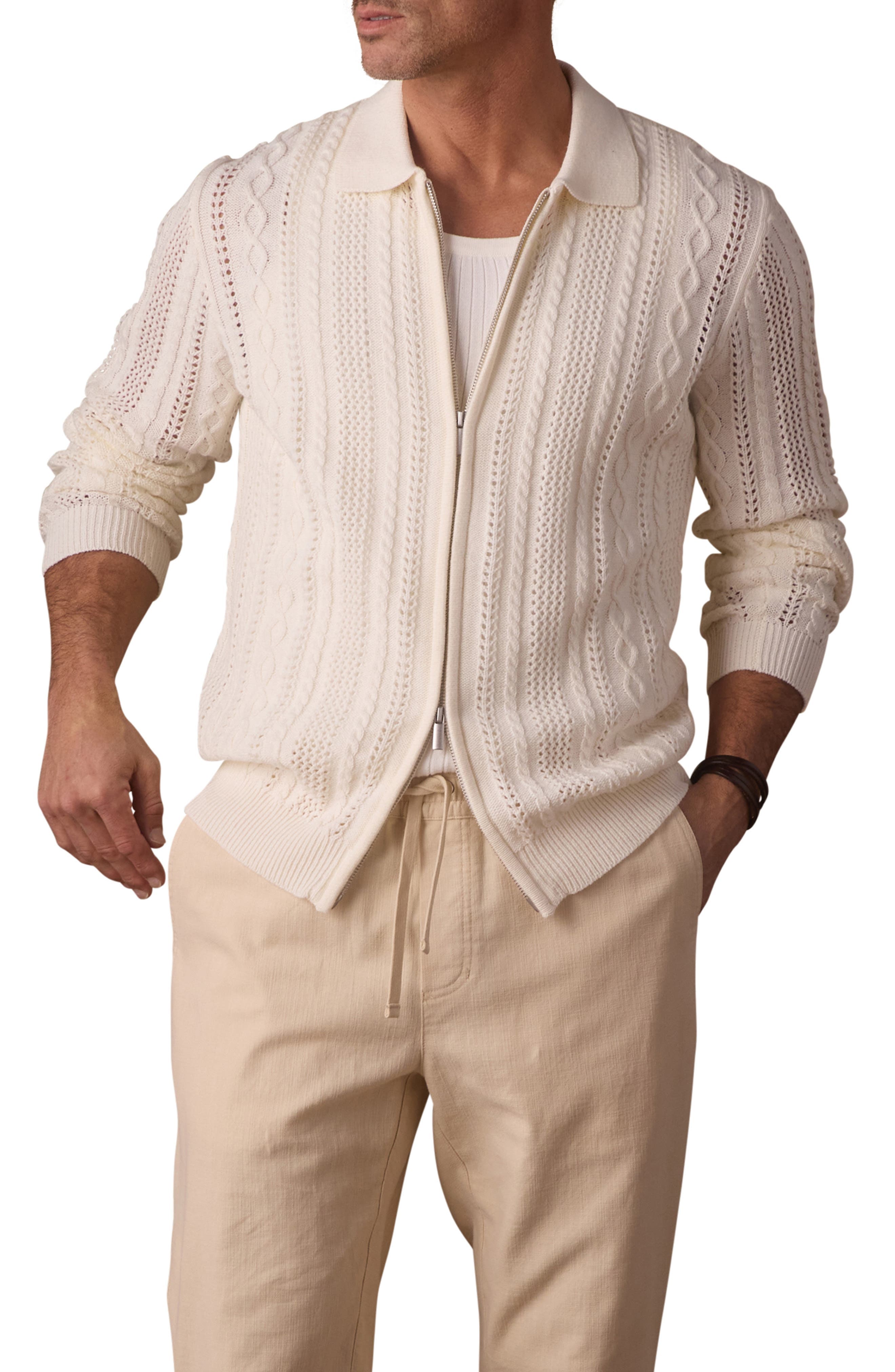 Cable Stitch Zip Front Cardigan - image 1