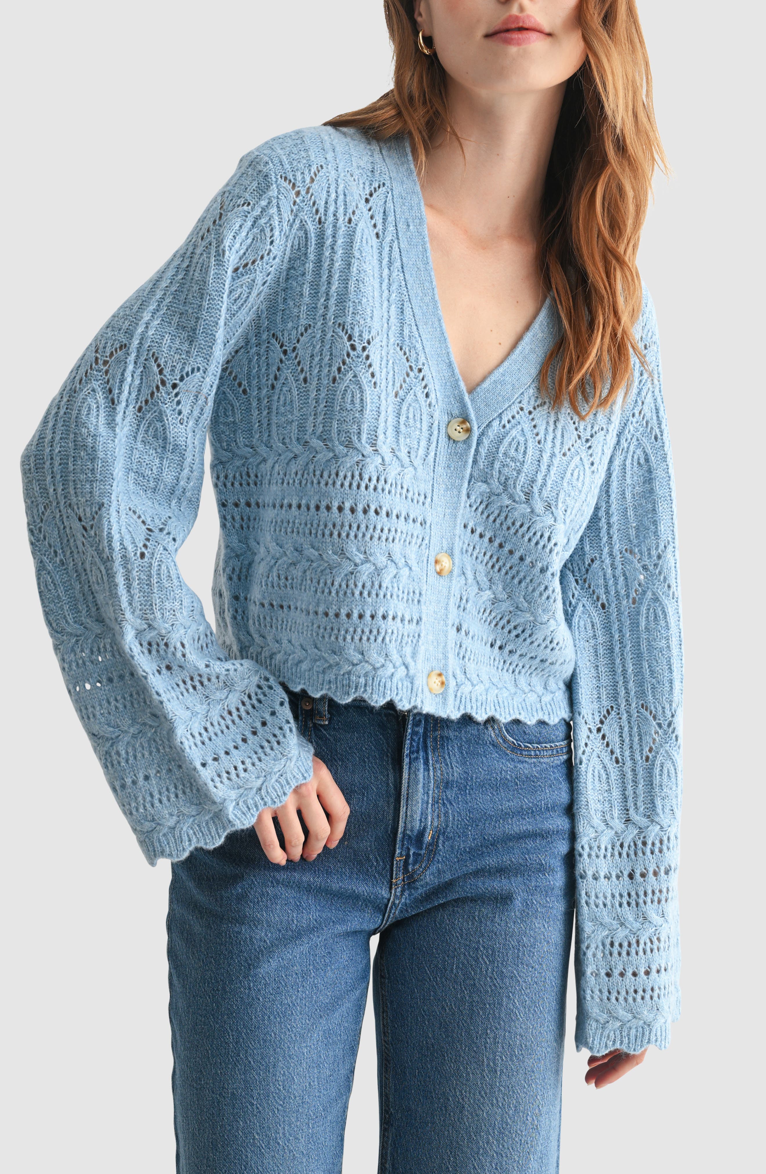 Scalloped Pointelle Cardigan - image 3