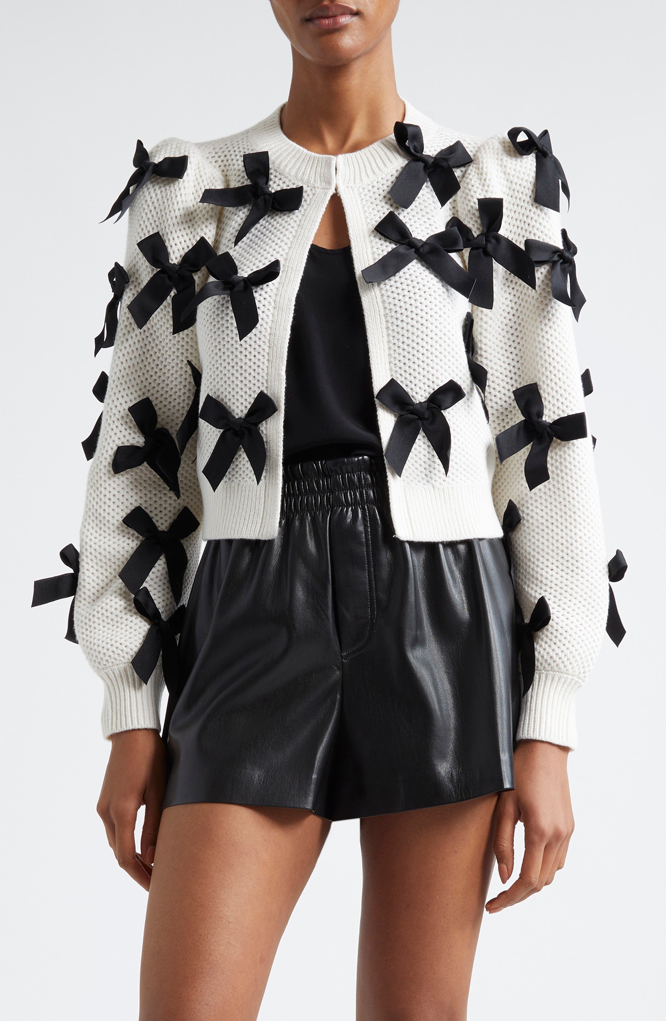 Kitty Bow Wool Blend Cardigan - image 1