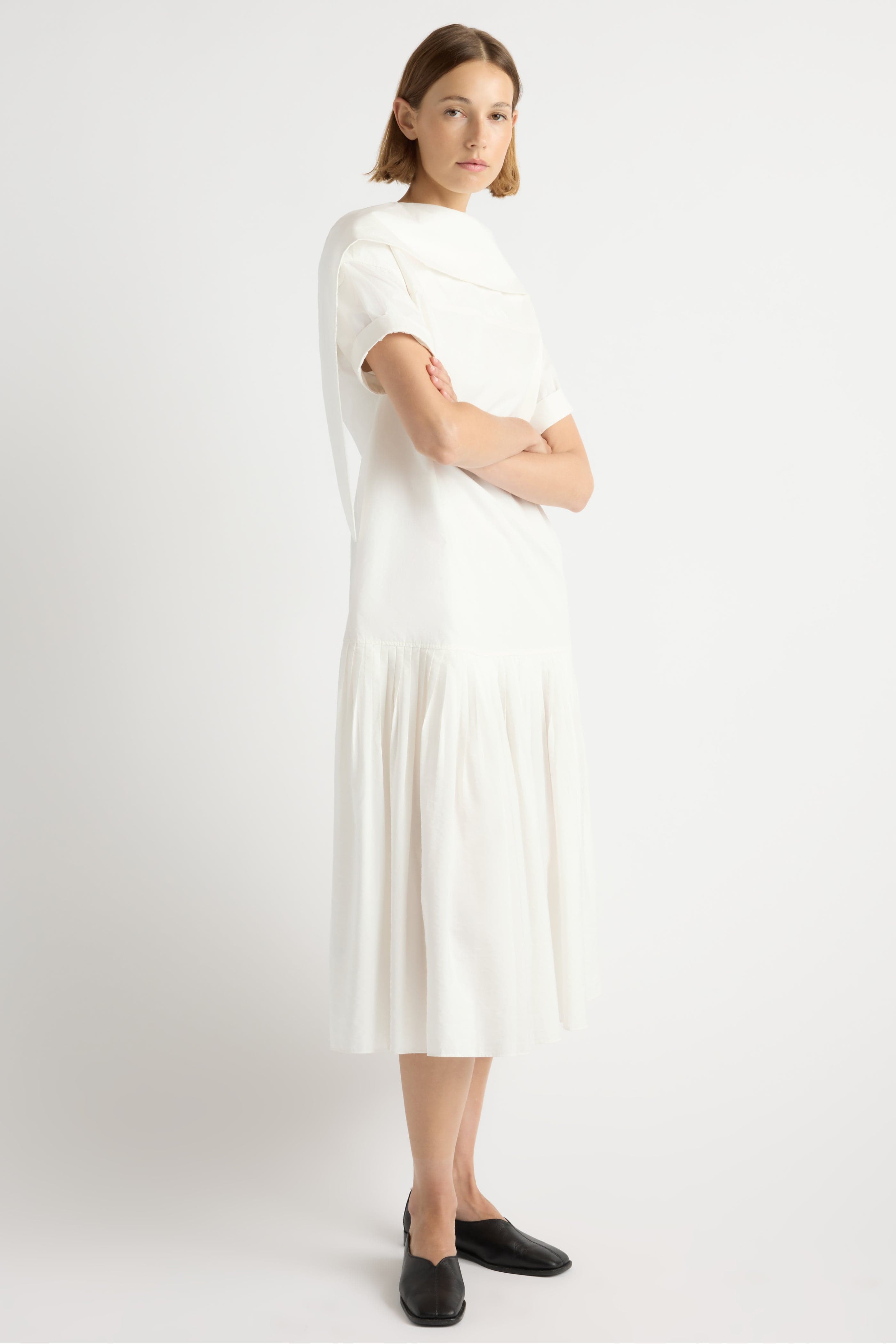 Babba Shirred Scarf-Neck Dress - image 1