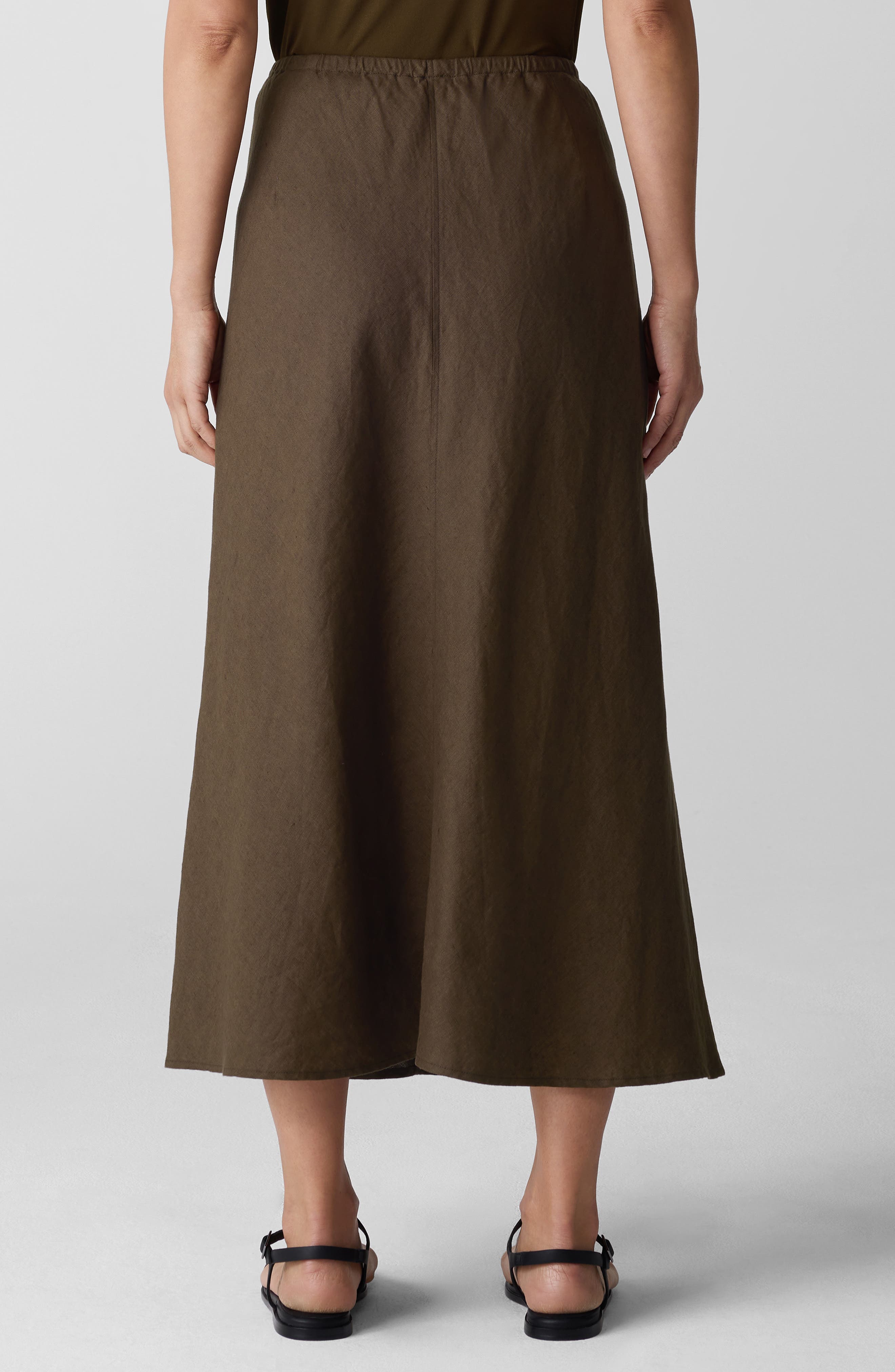 Bias Cut Organic Linen A-Line Skirt - image 2