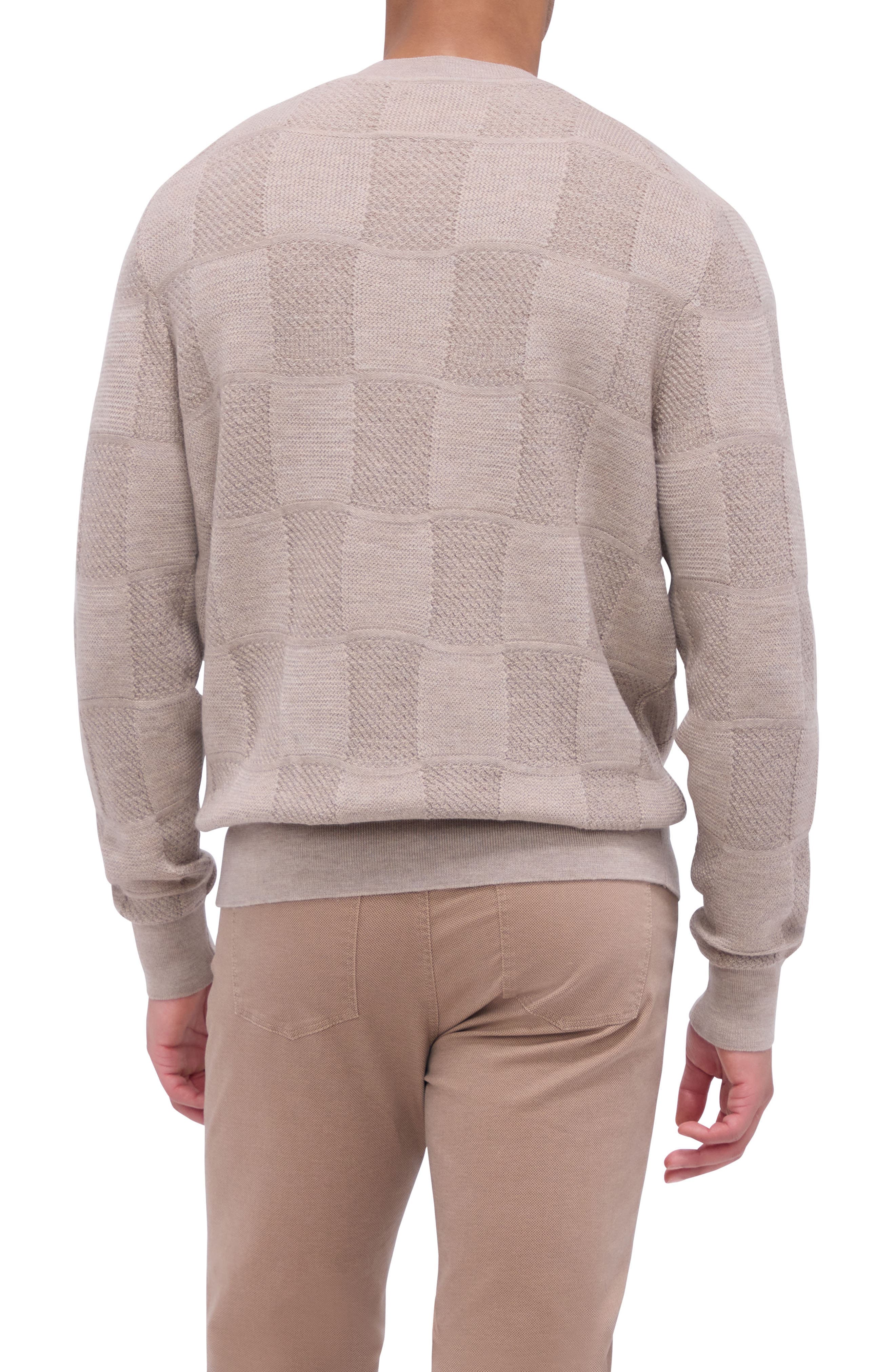 Jacquard Check Merino Wool Sweater - image 2