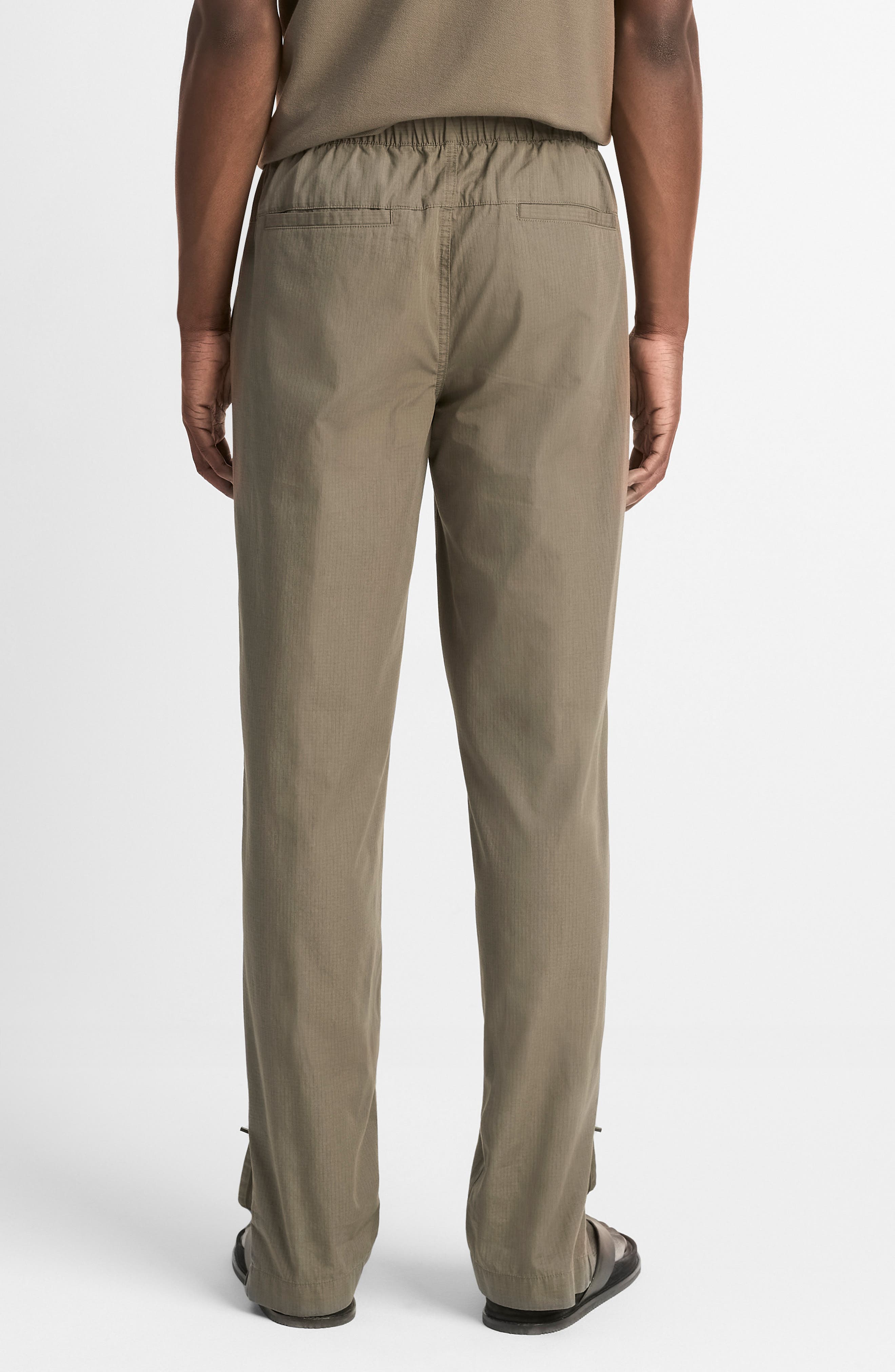 Flat Front Cotton Ripstop Belted Pants - image 2
