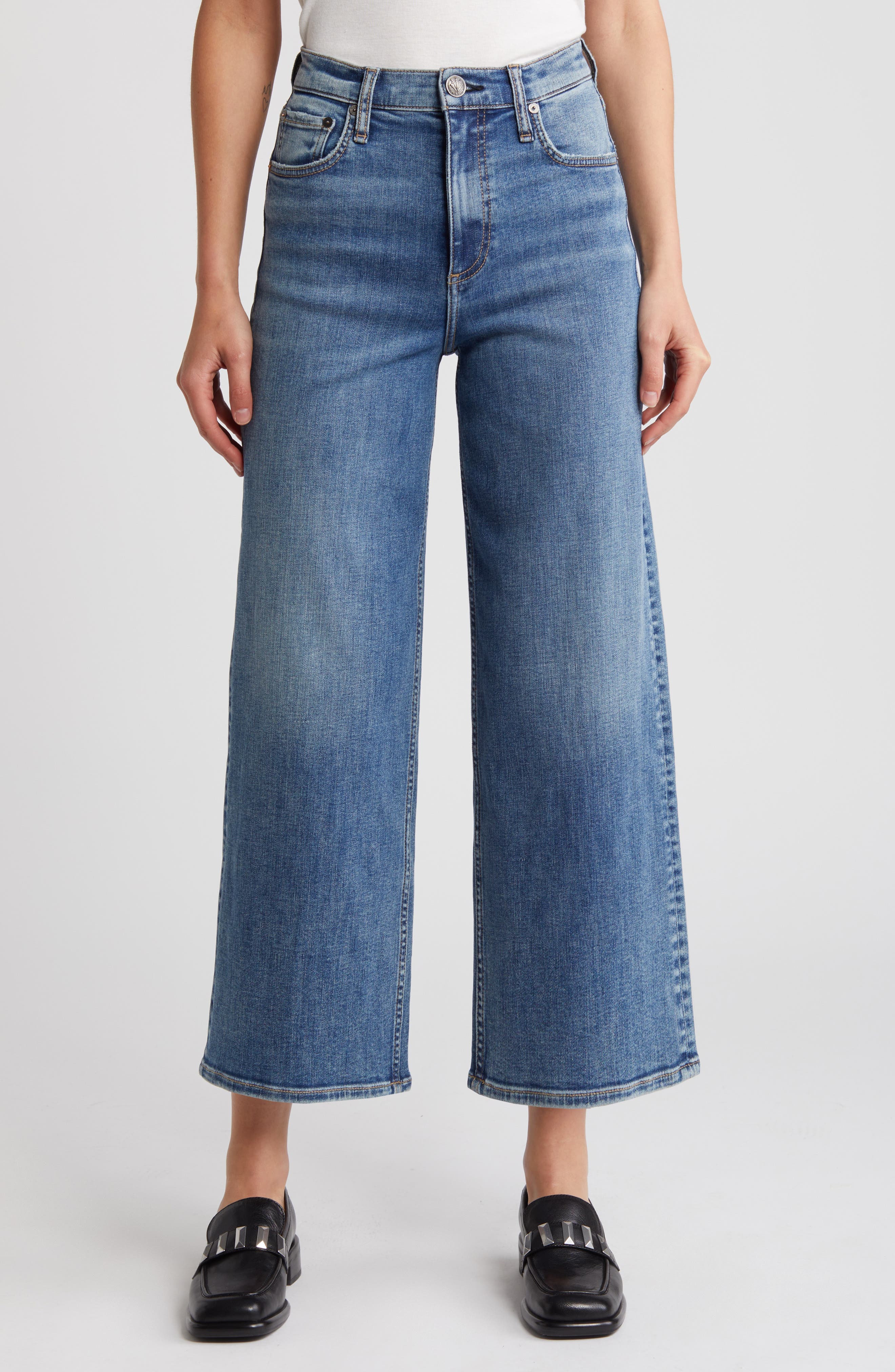 Andi High Waist Ankle Wide Leg Jeans - image 1