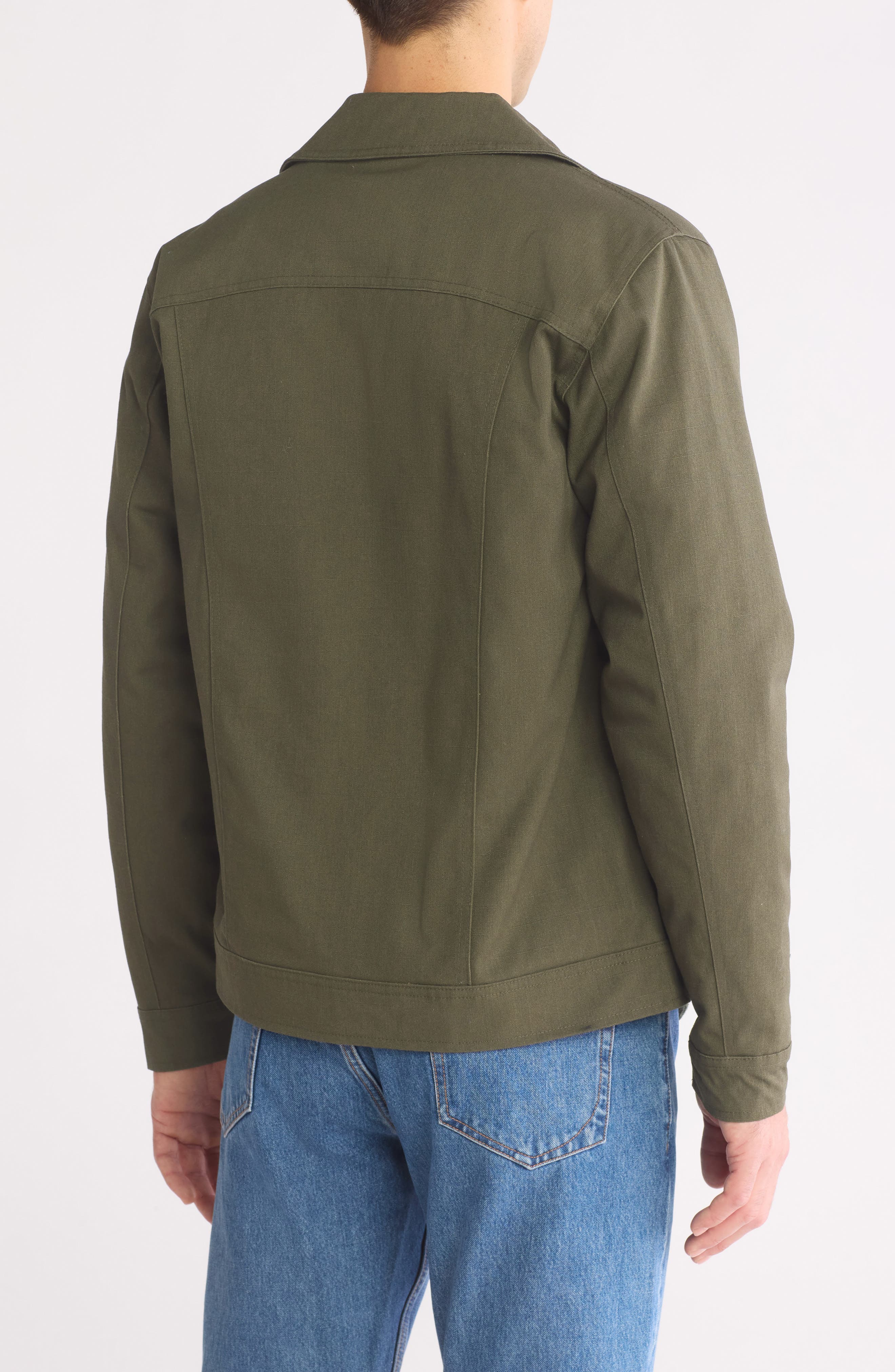 Faux Fur Lined Zip Trucker Jacket - image 2