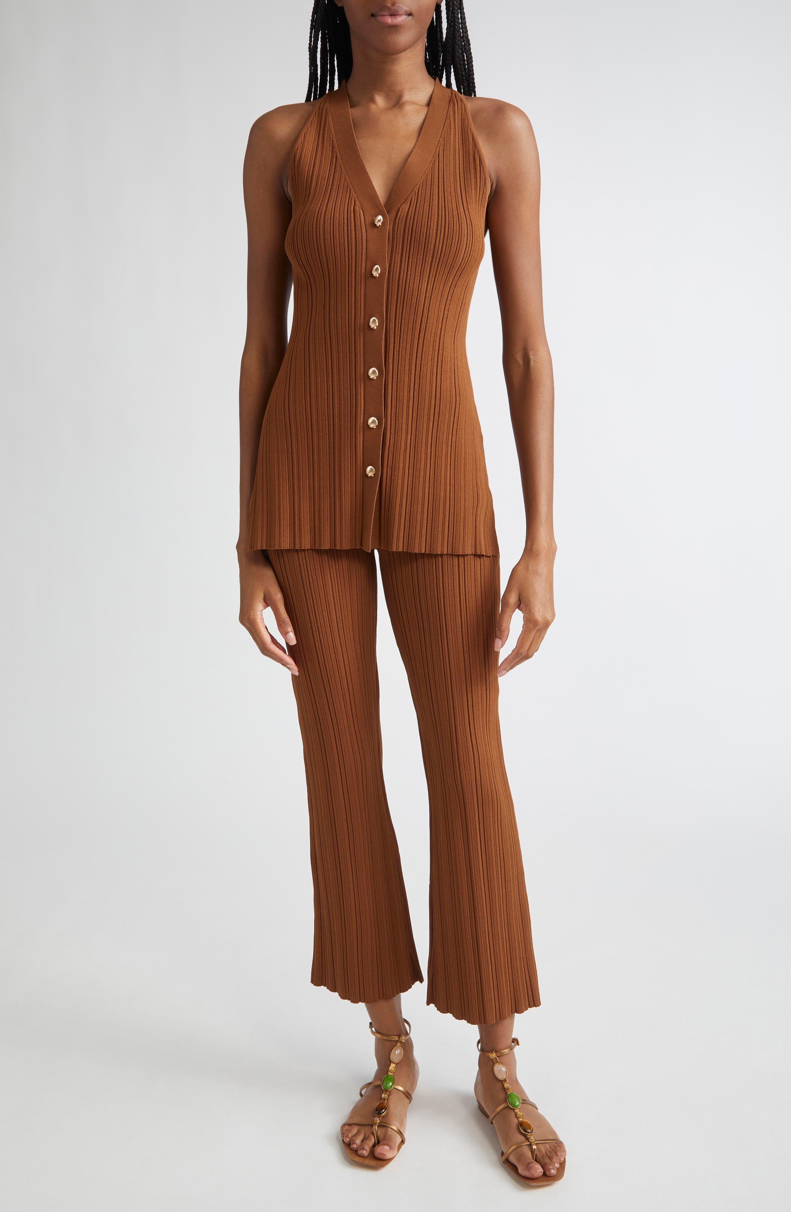 Massaro Variegated Rib Crop Pants - image 2