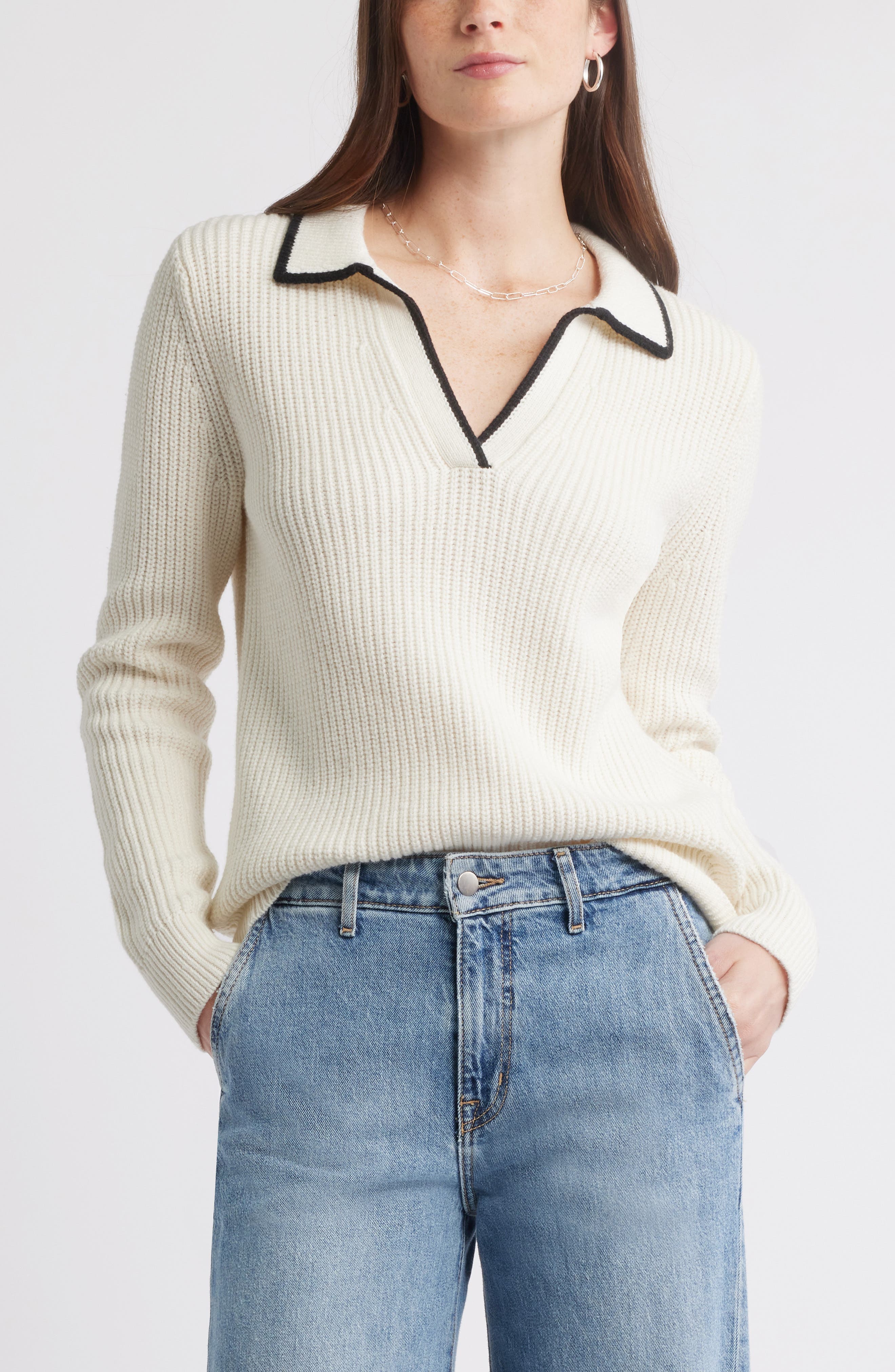 Johnny Collar Cotton & Wool Sweater - image 1