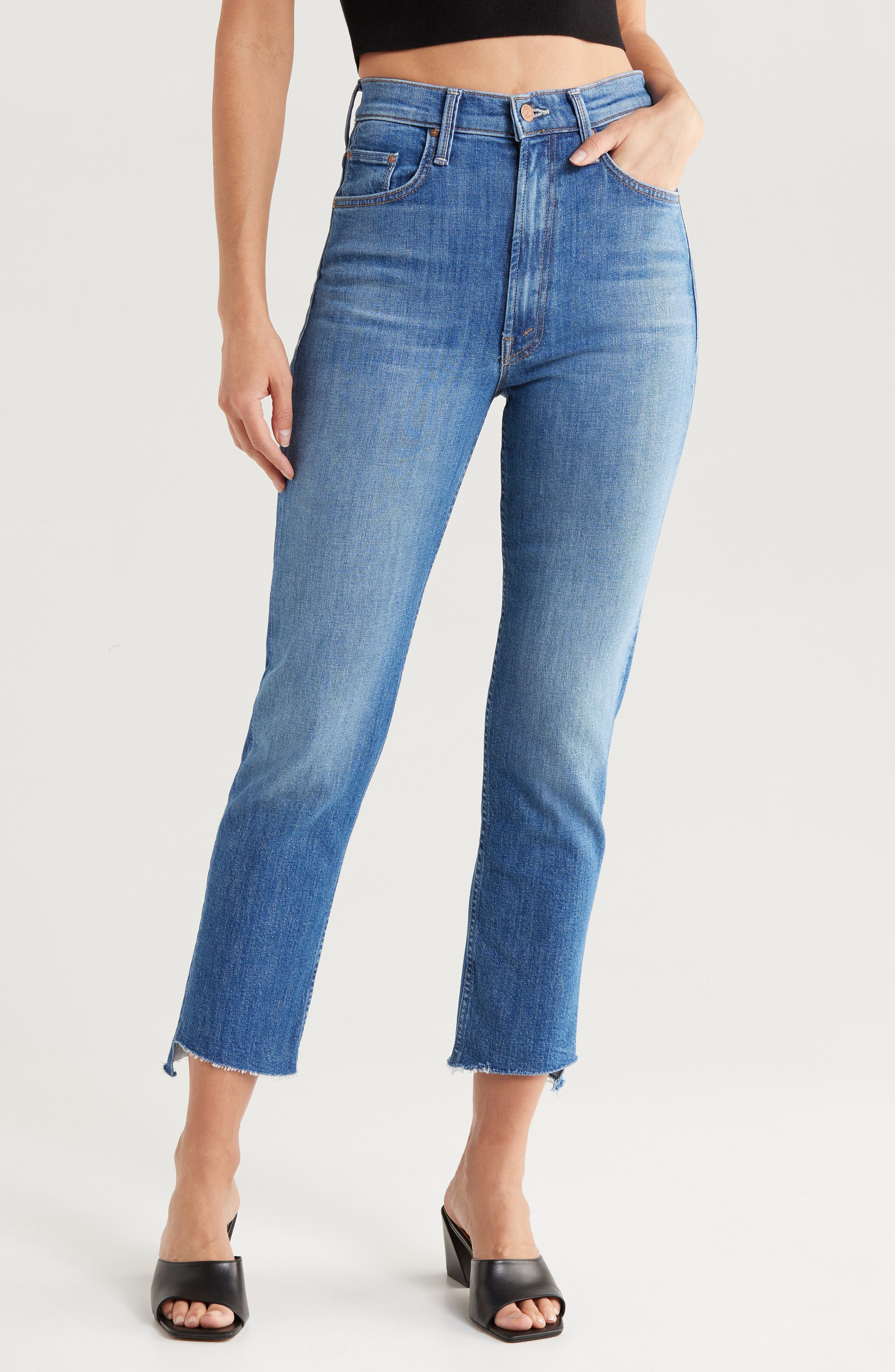 Rider Step Fray Hem Ankle Jeans - image 1