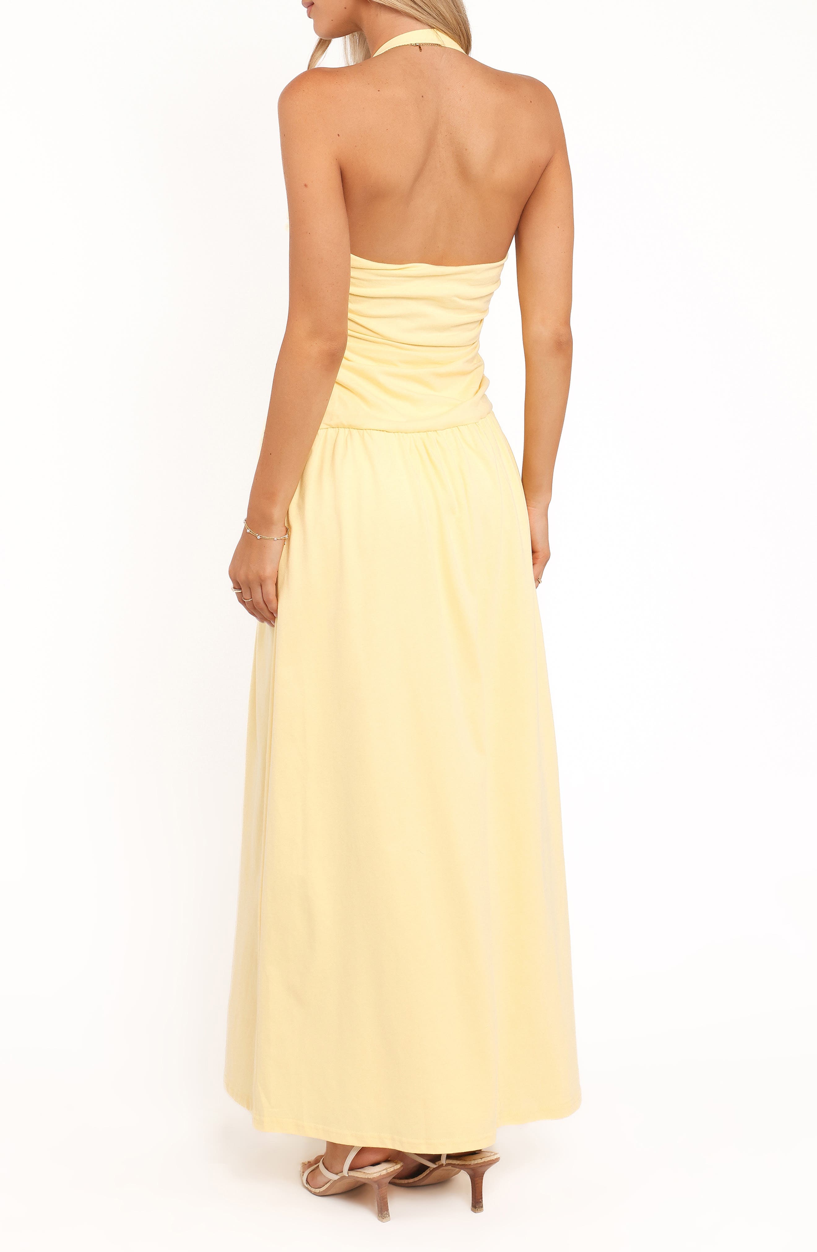 Emalia Asymmetric Halter Cotton Maxi Dress - image 2