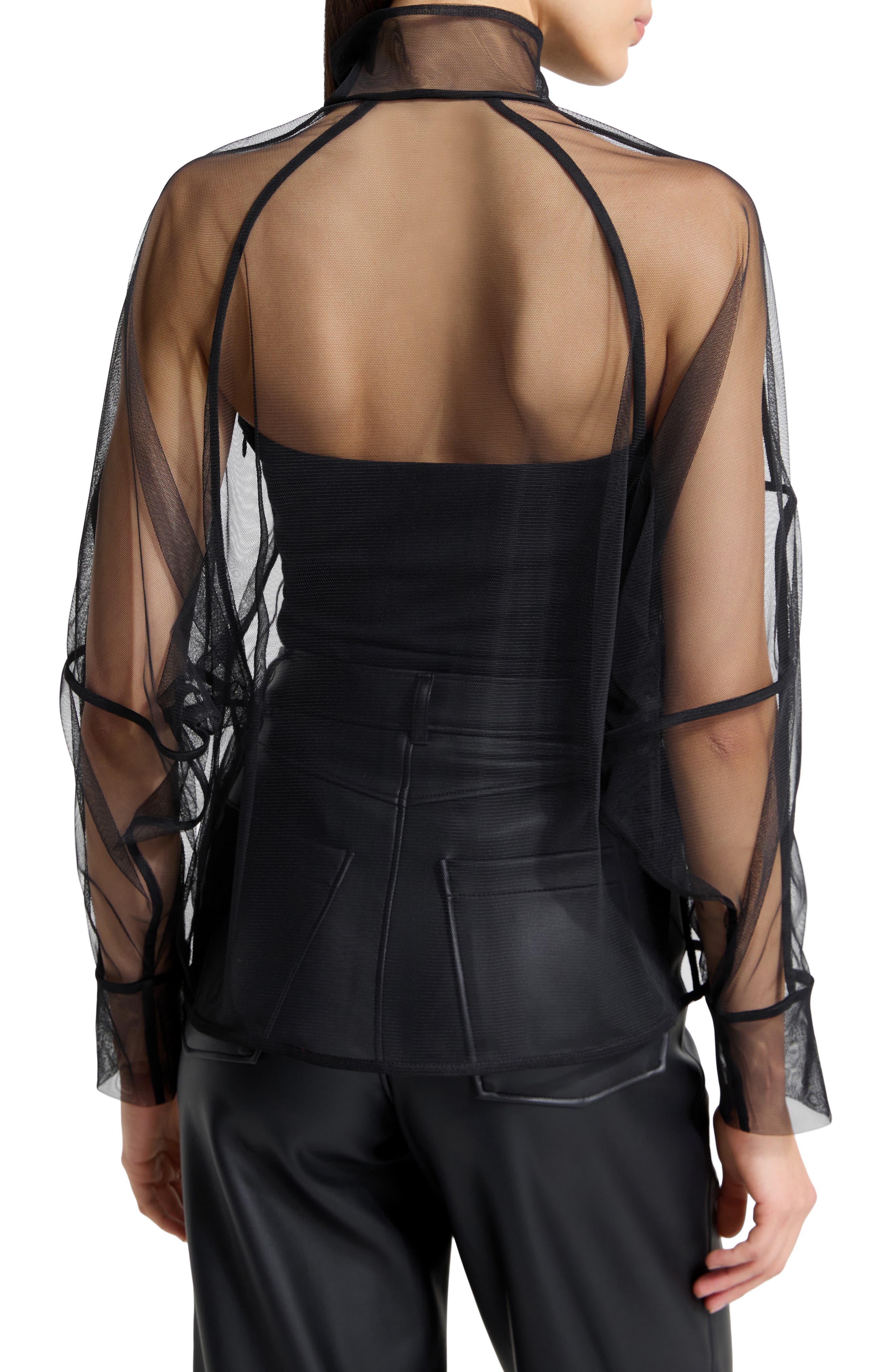 Lane Mesh Button-Up Shirt - image 2