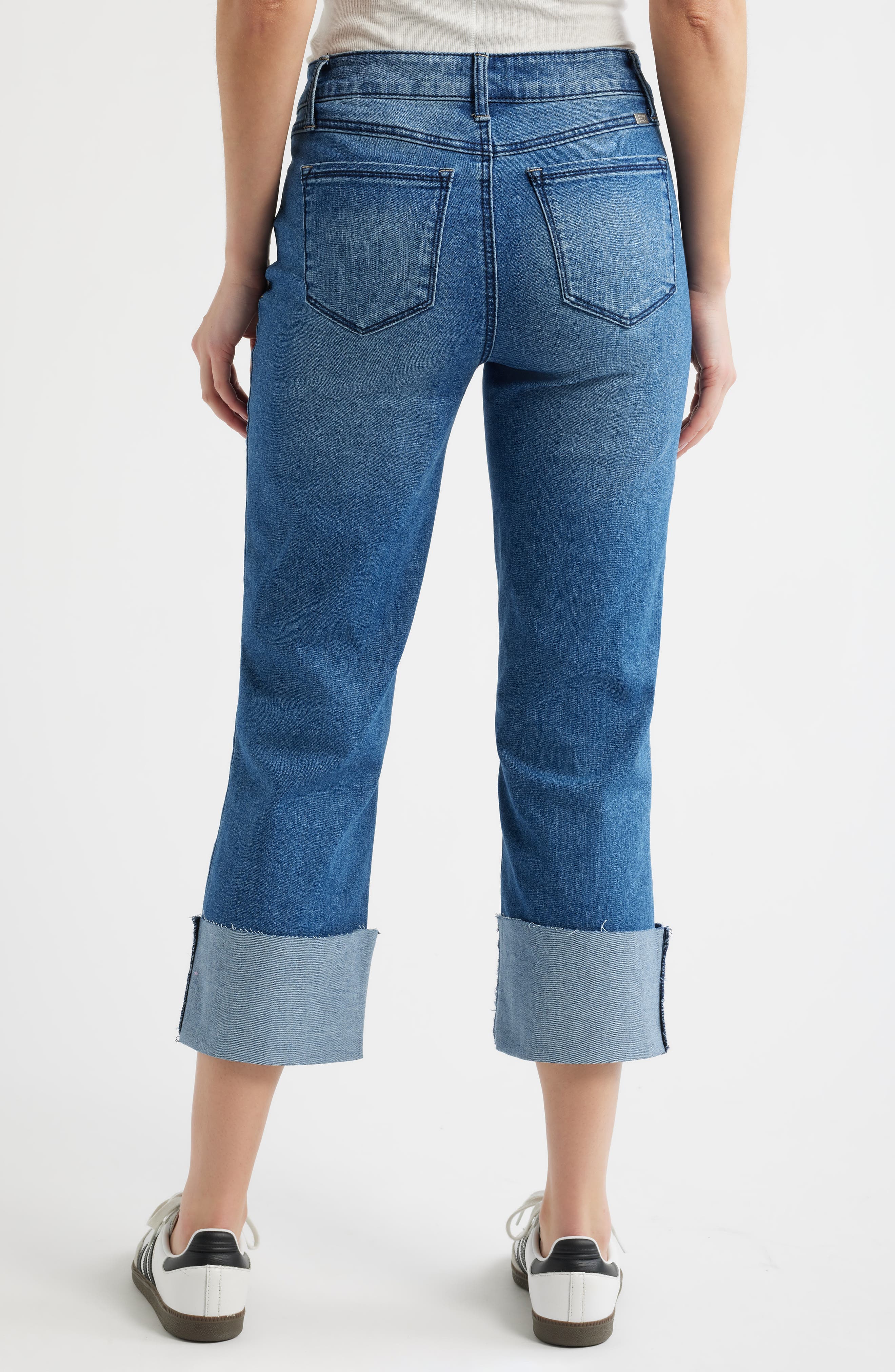 High Waist Cuff Straight Leg Jeans - image 2
