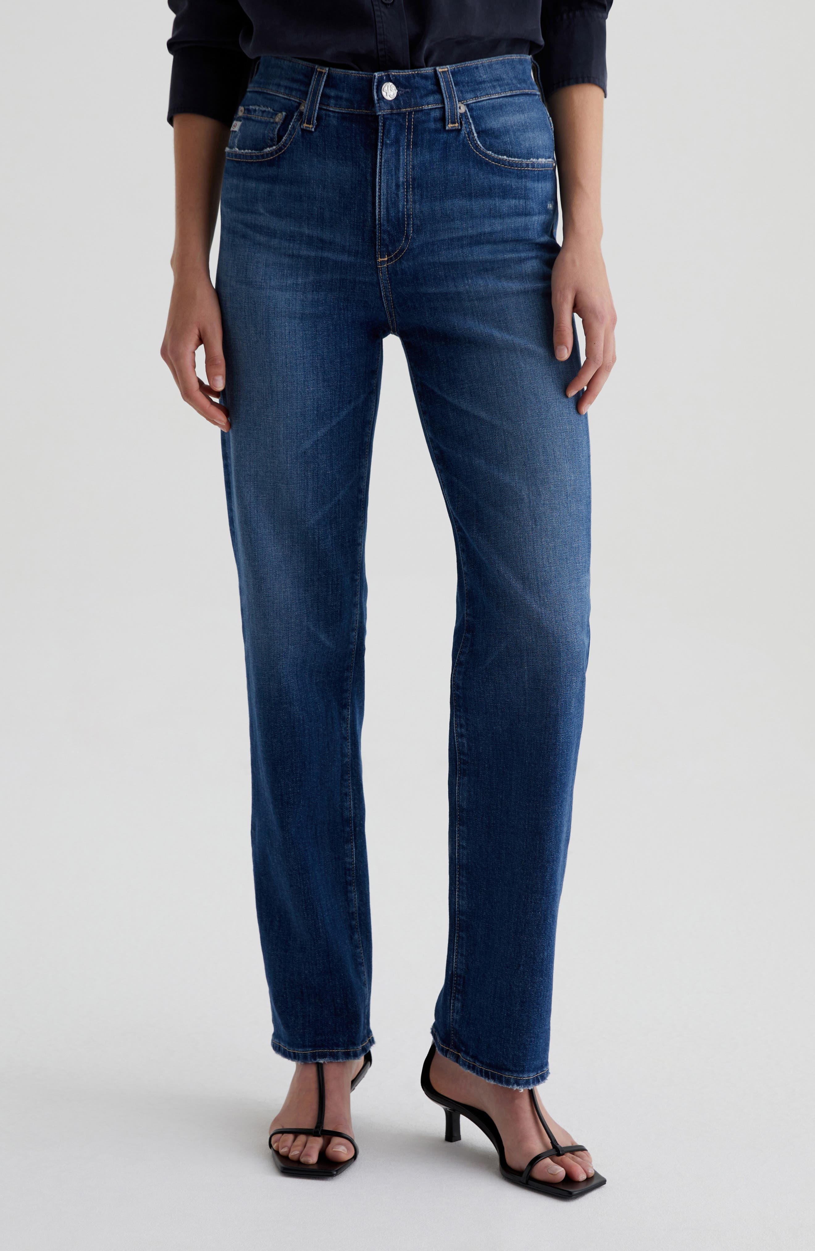 Brinley Mid Rise Classic Straight Leg Jeans - image 1