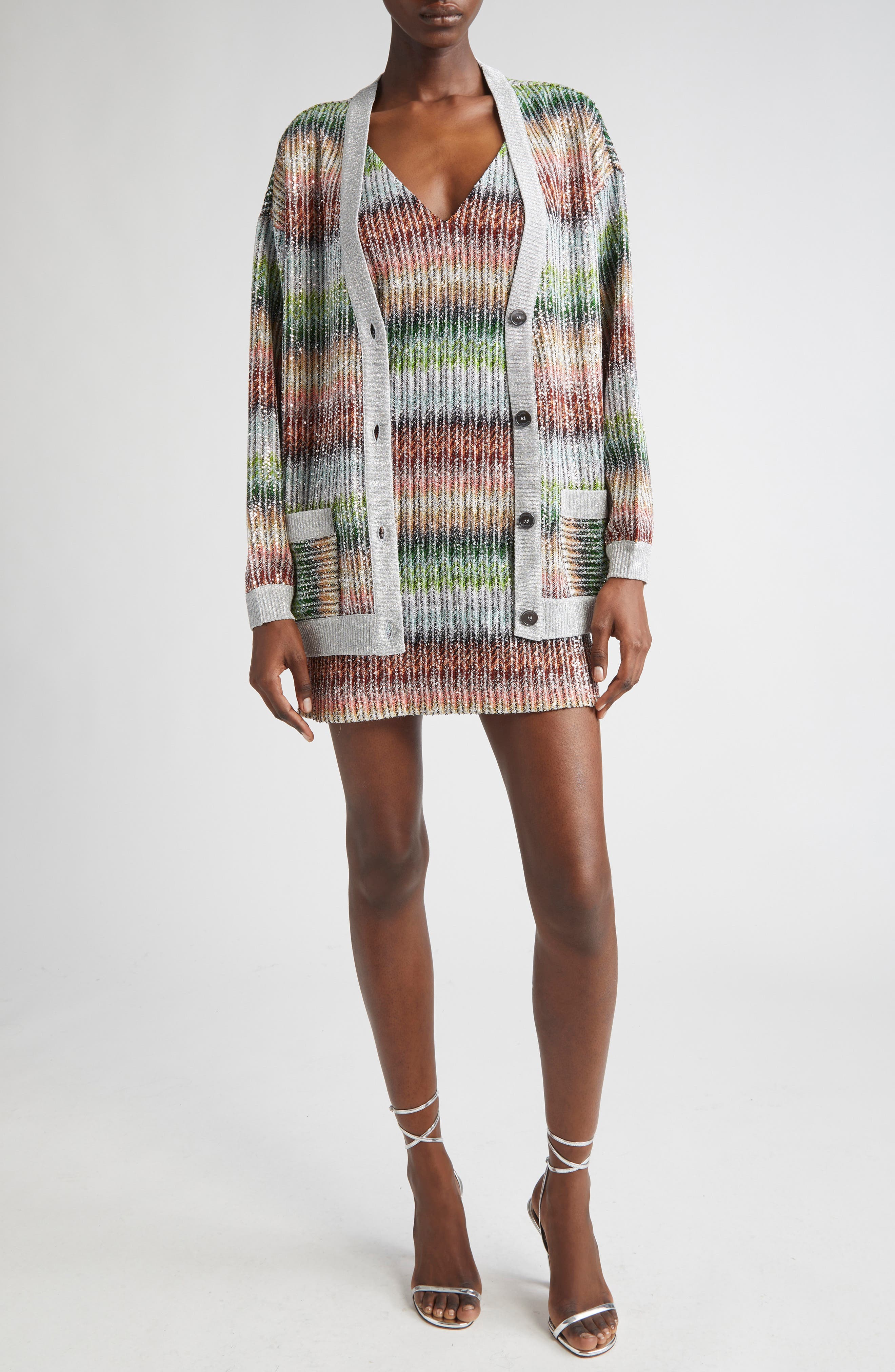 Metallic Zigzag Cardigan - image 2