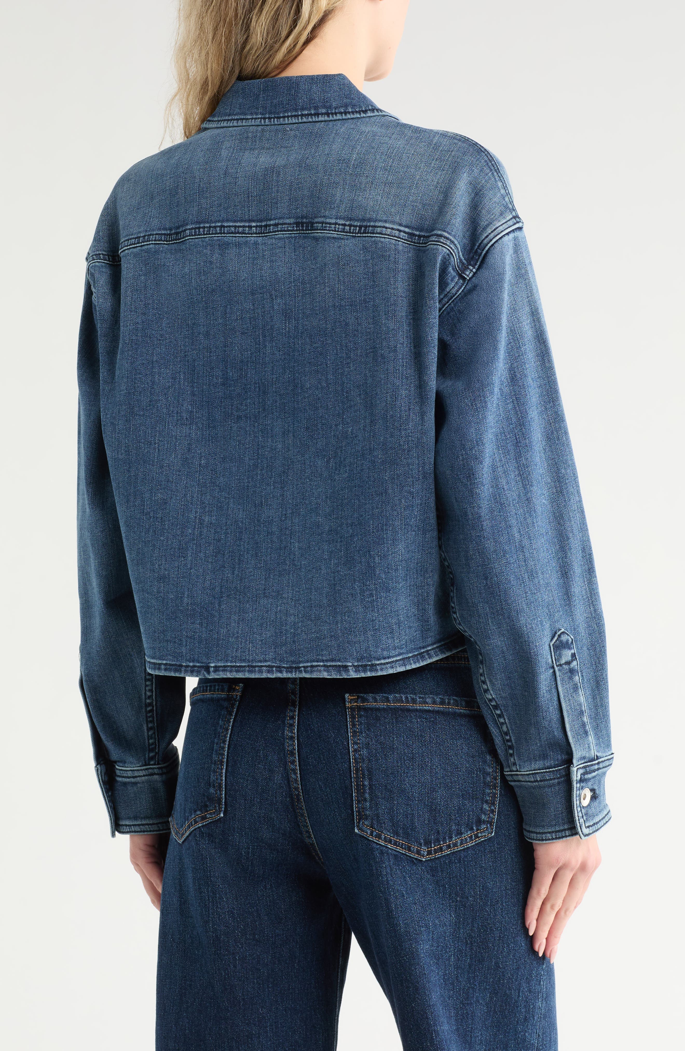 Jayde Crop Denim Shirt Jacket - image 2