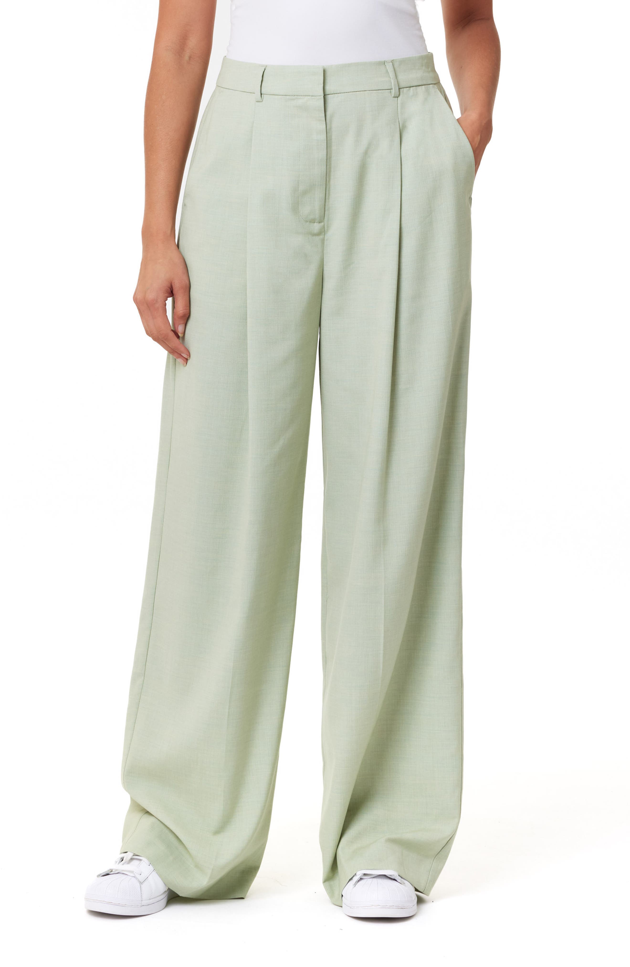 Rose High Waist Wide Leg Pleat Front Pants - image 1