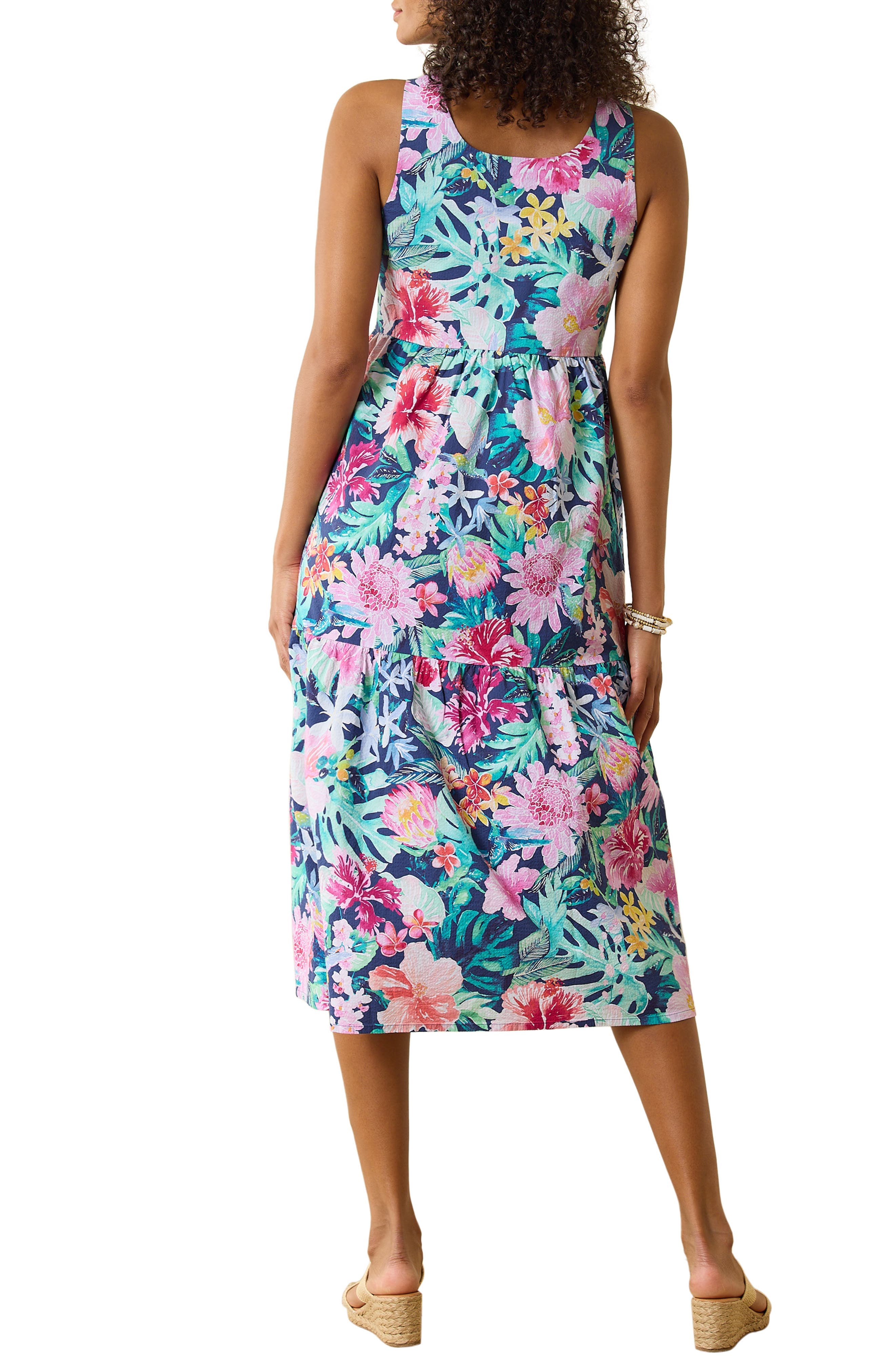 Perfectly Paradise Floral Stretch Cotton Midi Dress - image 2