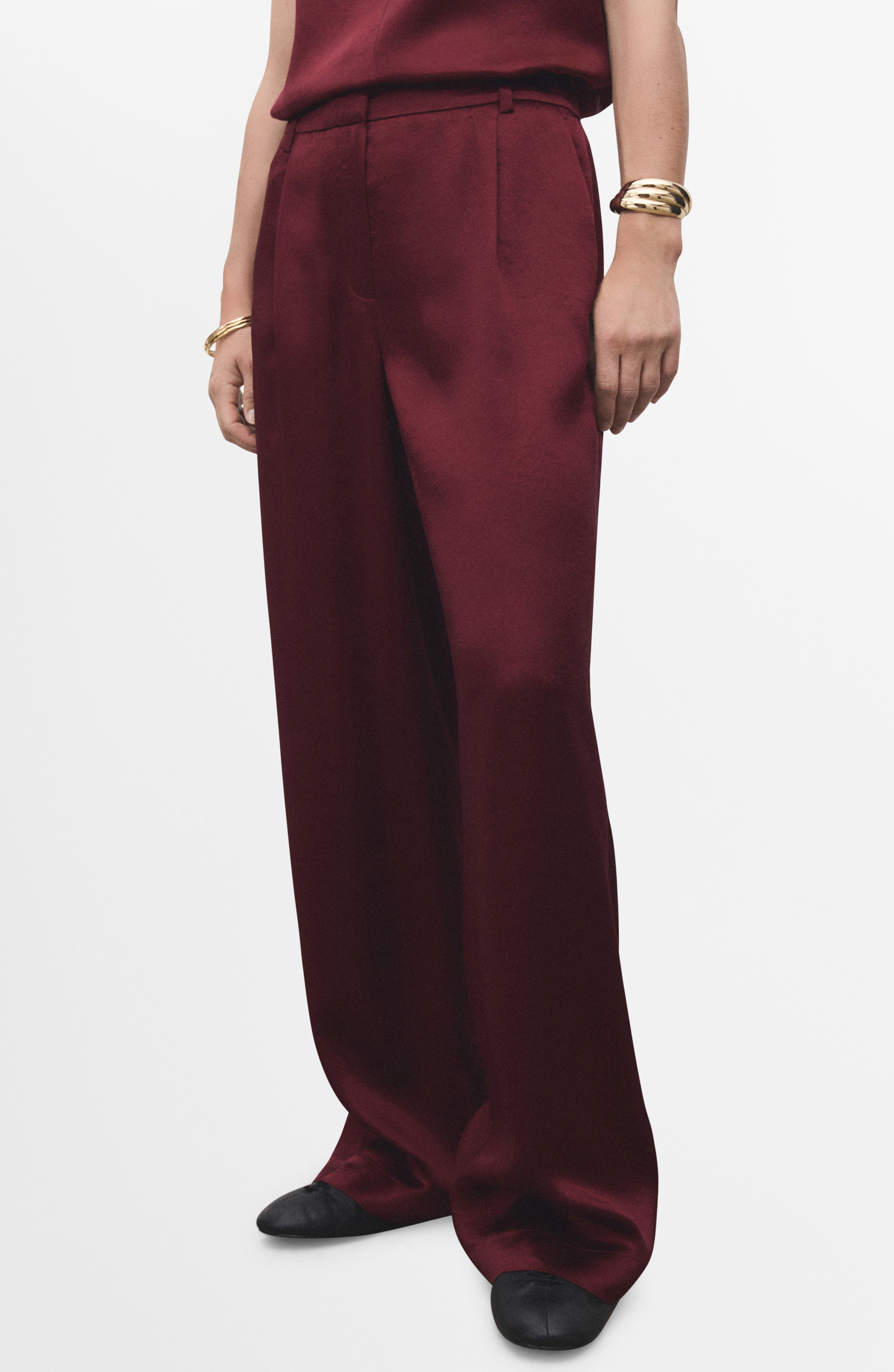 Wide Leg Satin Pants - image 1