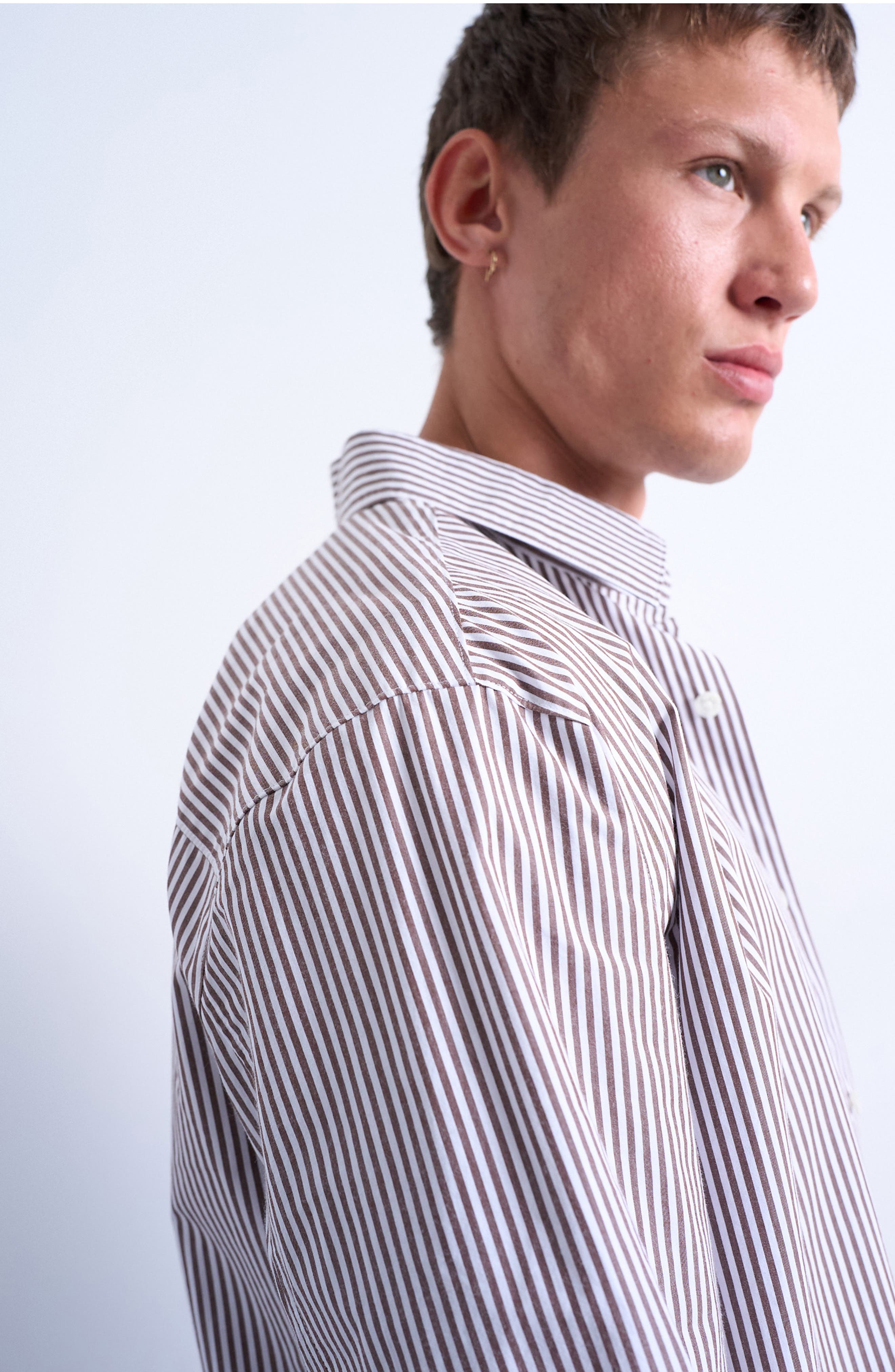 Relaxed Fit Stripe Button-Up Shirt - image 2