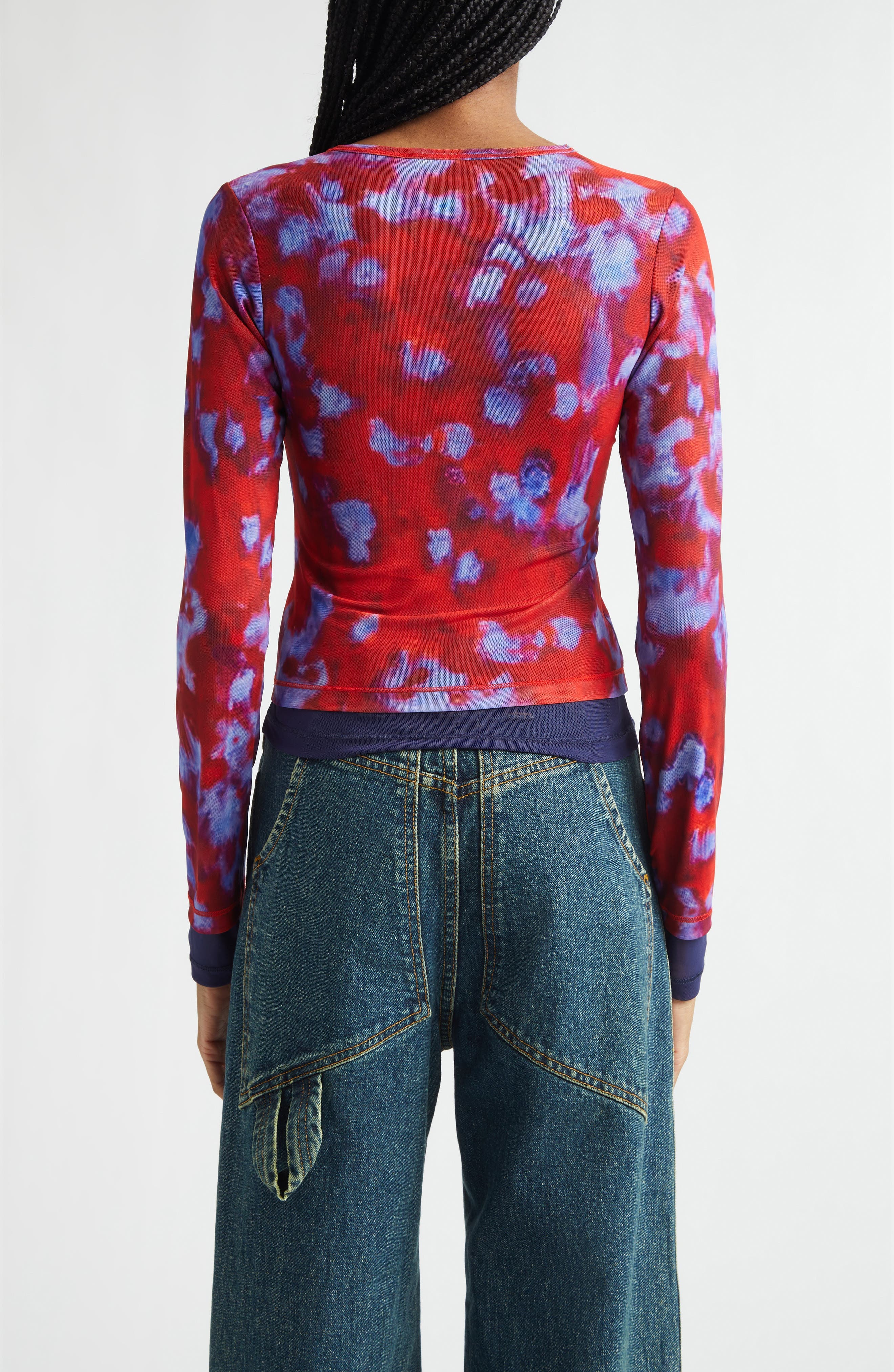 Duet Double Layer Micromesh Long Sleeve Top - image 2
