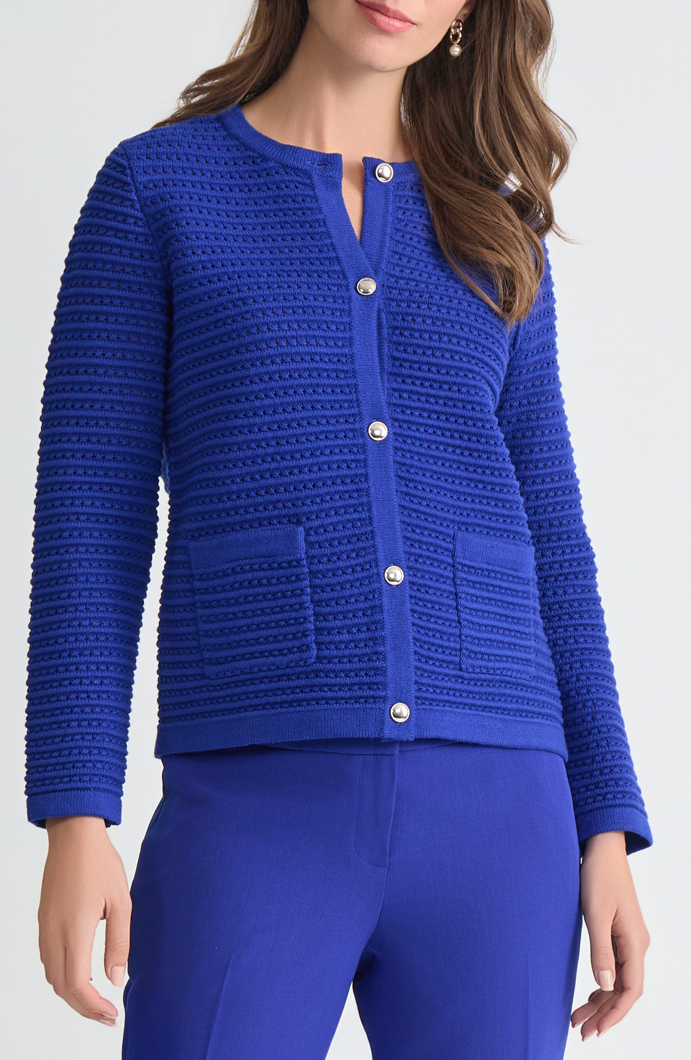 Pointelle Stitch Button-Up Cardigan - image 3