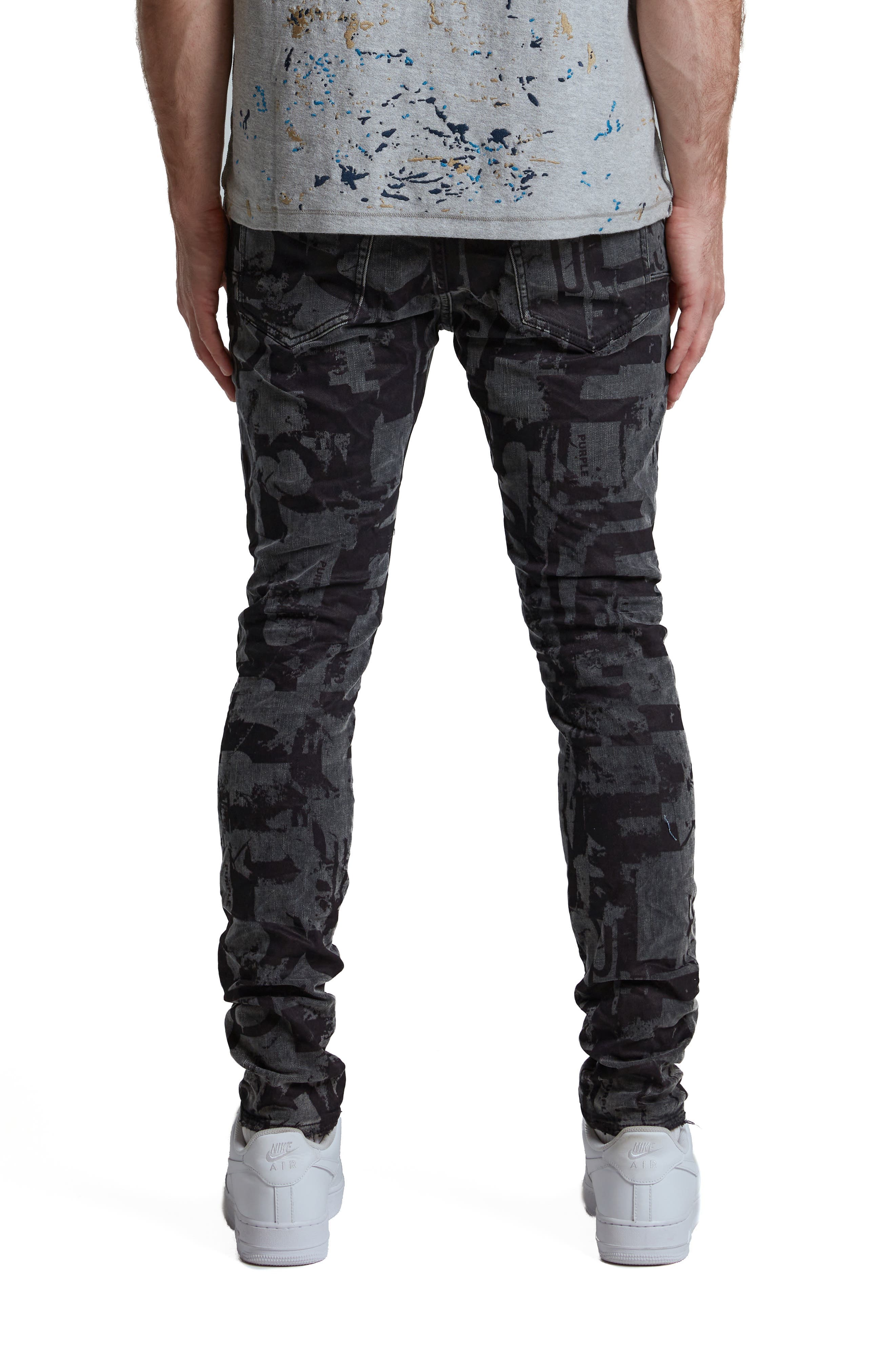 Grunge Print Skinny Fit Stretch Jeans - image 2