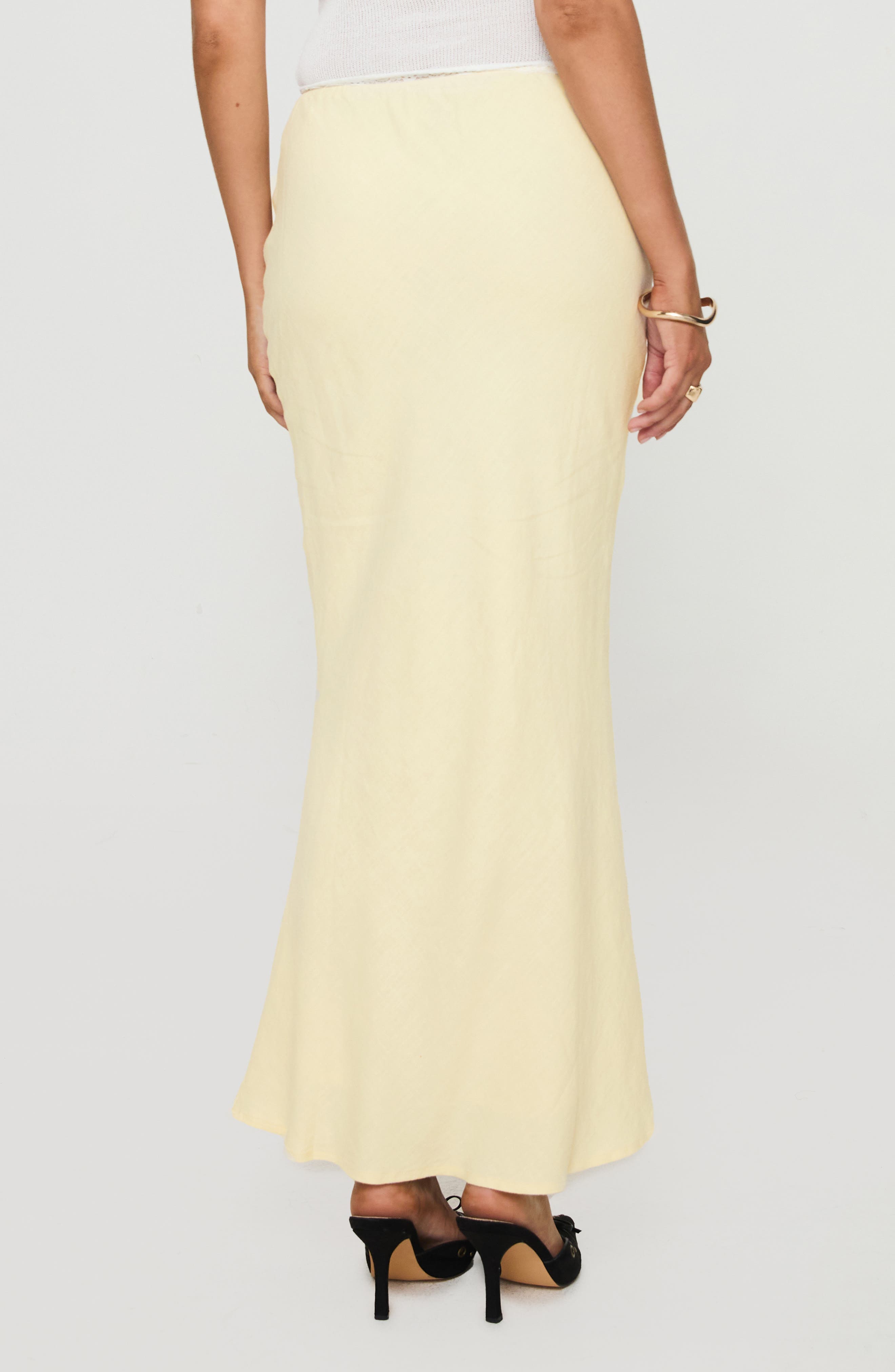 Mercer Linen Blend Drawstring Maxi Skirt - image 2