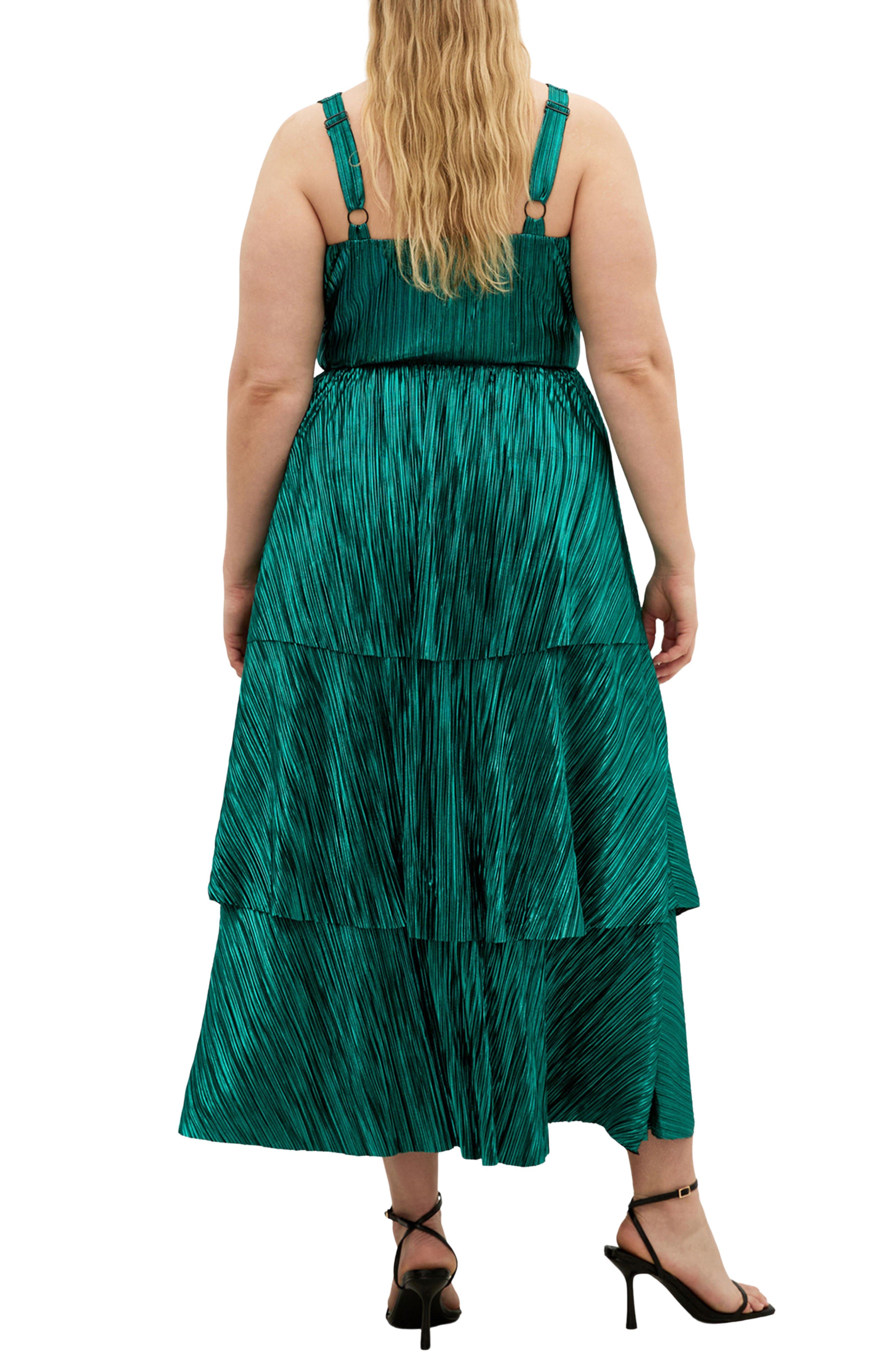 Metallic Tiered Maxi Dress - image 2
