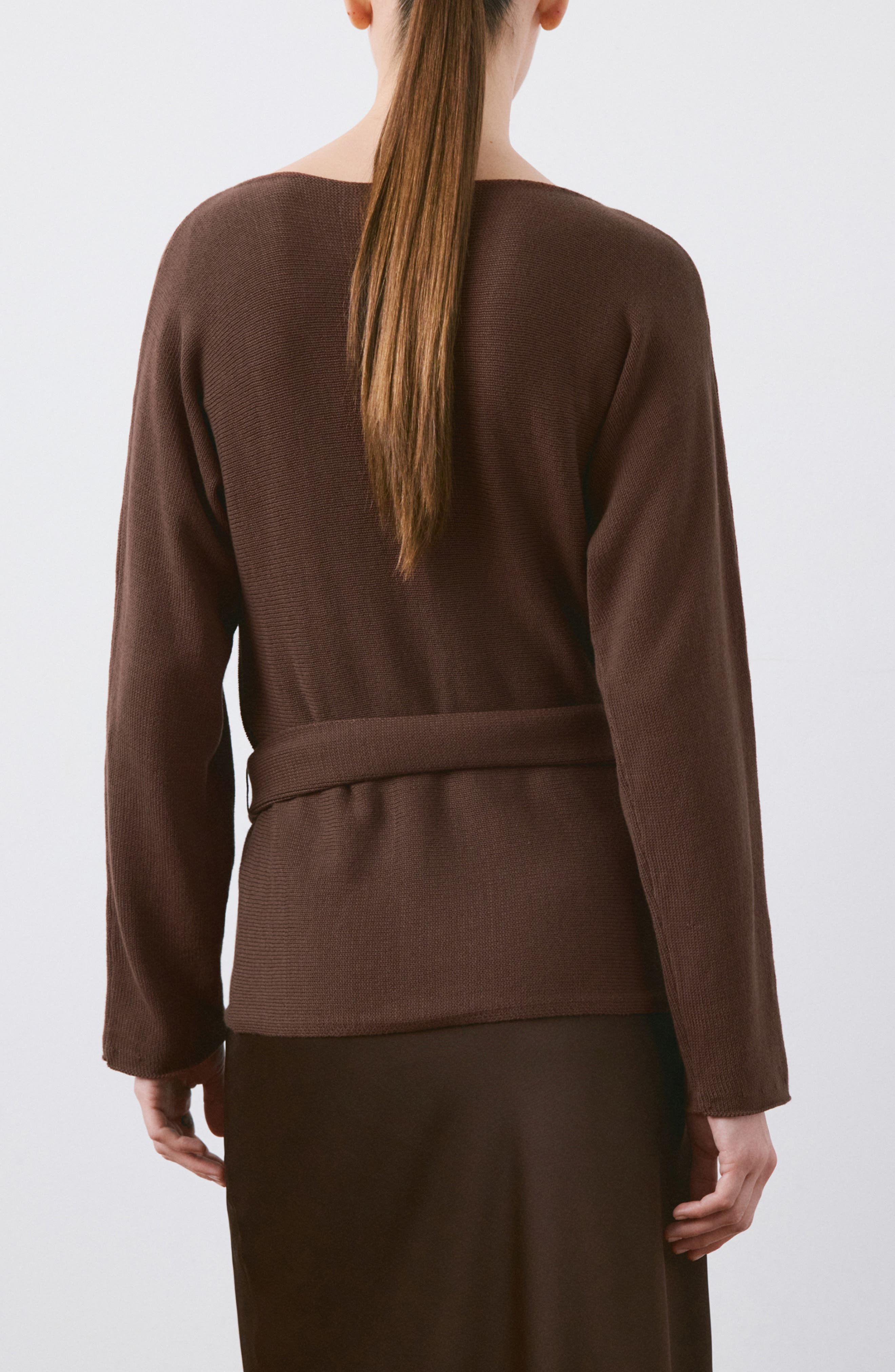 Long Sleeve Belt Sweater - image 2