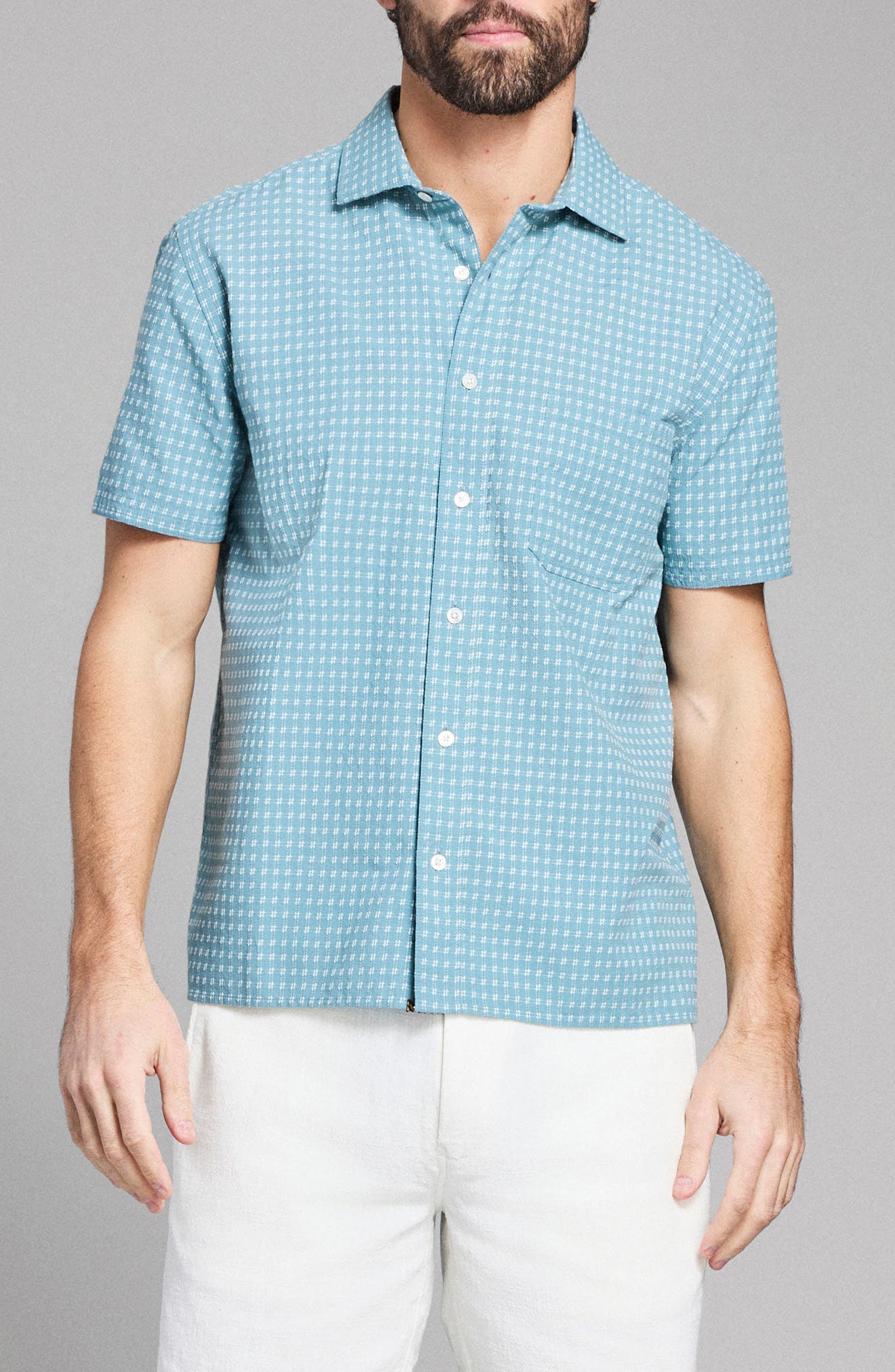 Check Dobby Treme Relaxed Fit Button-Up Shirt - image 1
