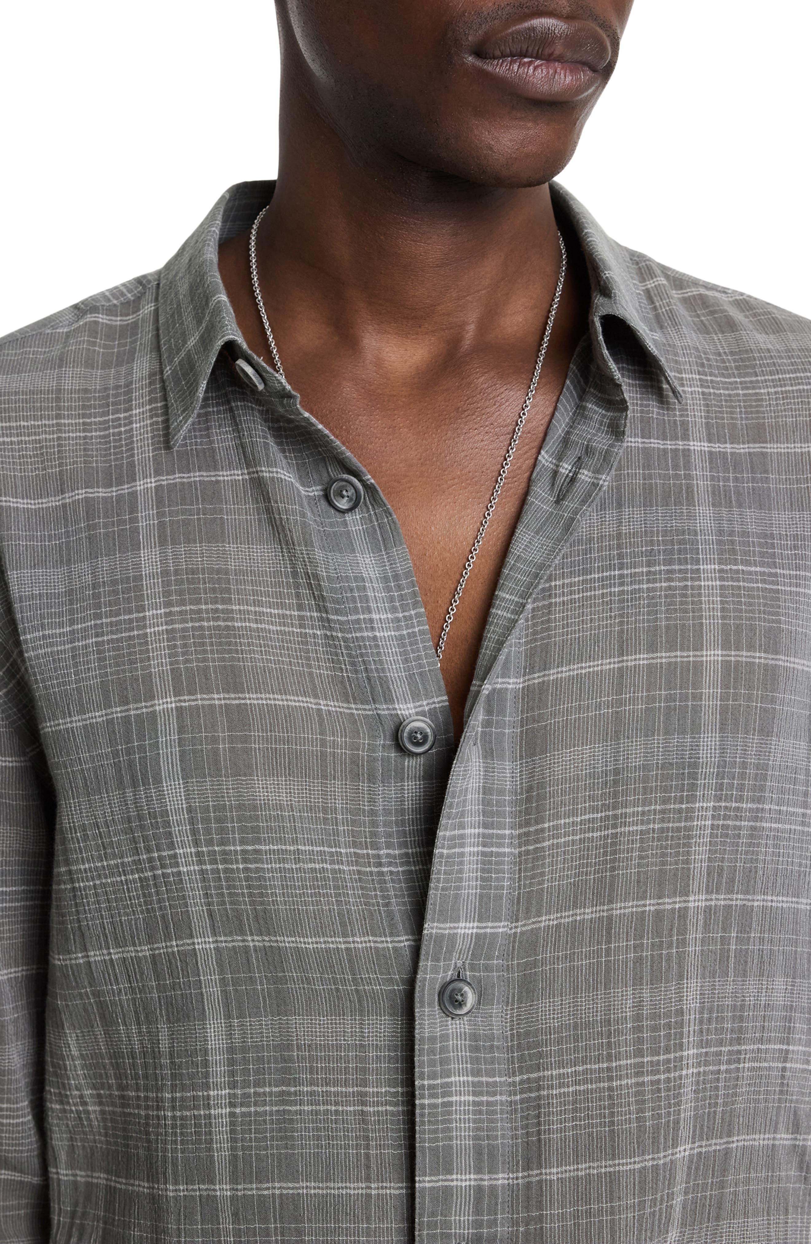 Plaid Button-Up Overshirt - image 2