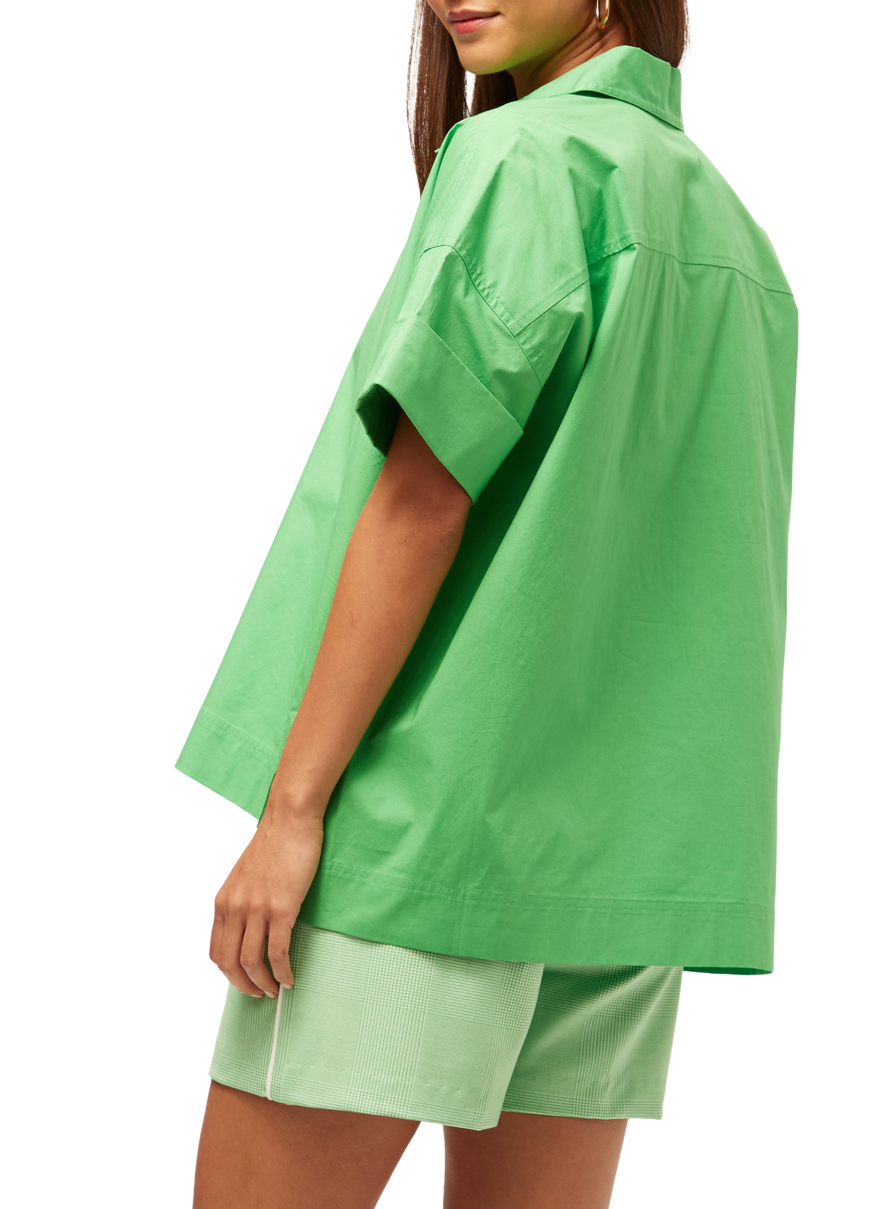 Oversized Button Up Poplin Opponent Top - image 4