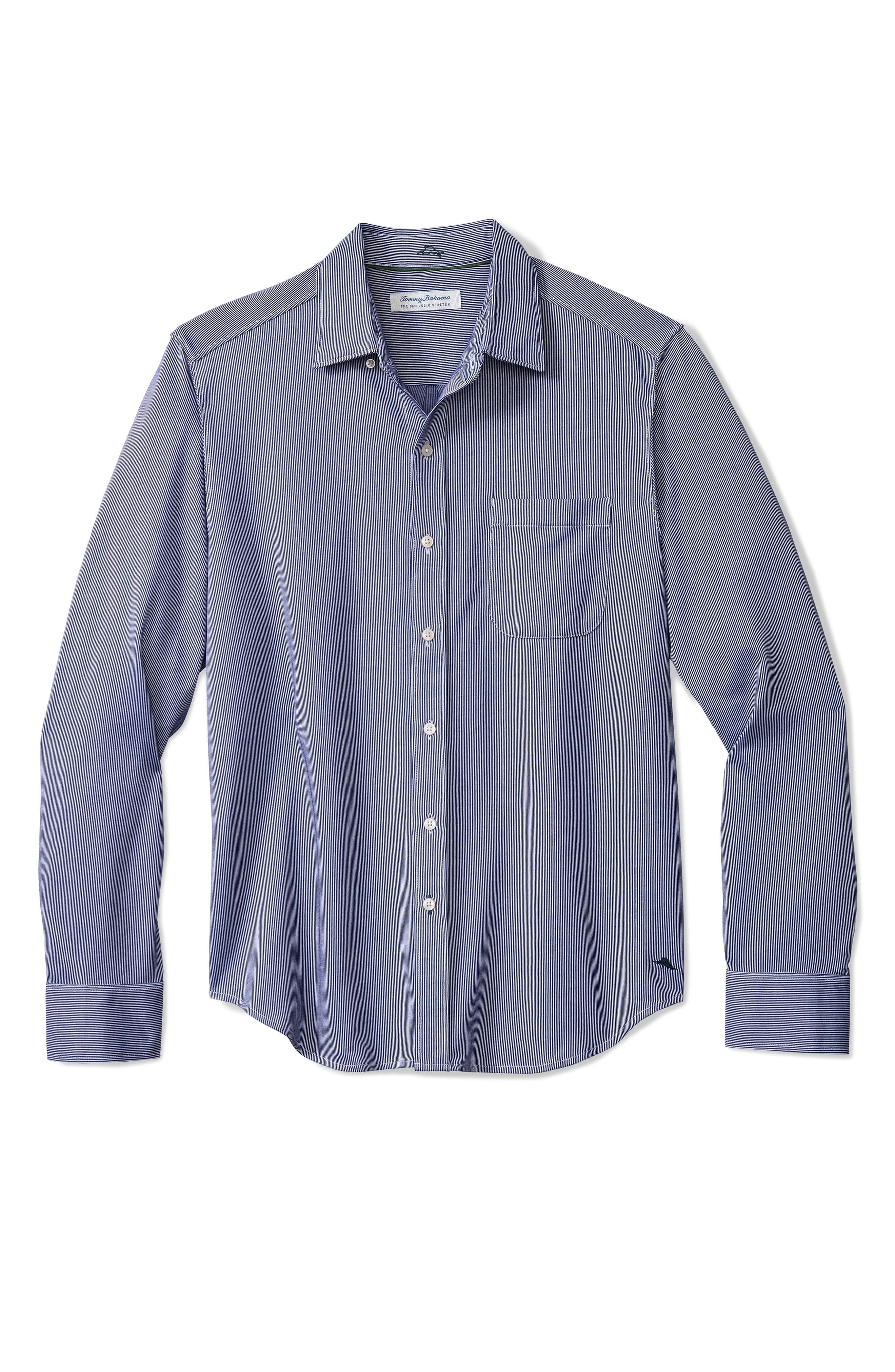 San Lucio Sol Stripe IslandZone Cotton Blend Button-Up Shirt - image 1