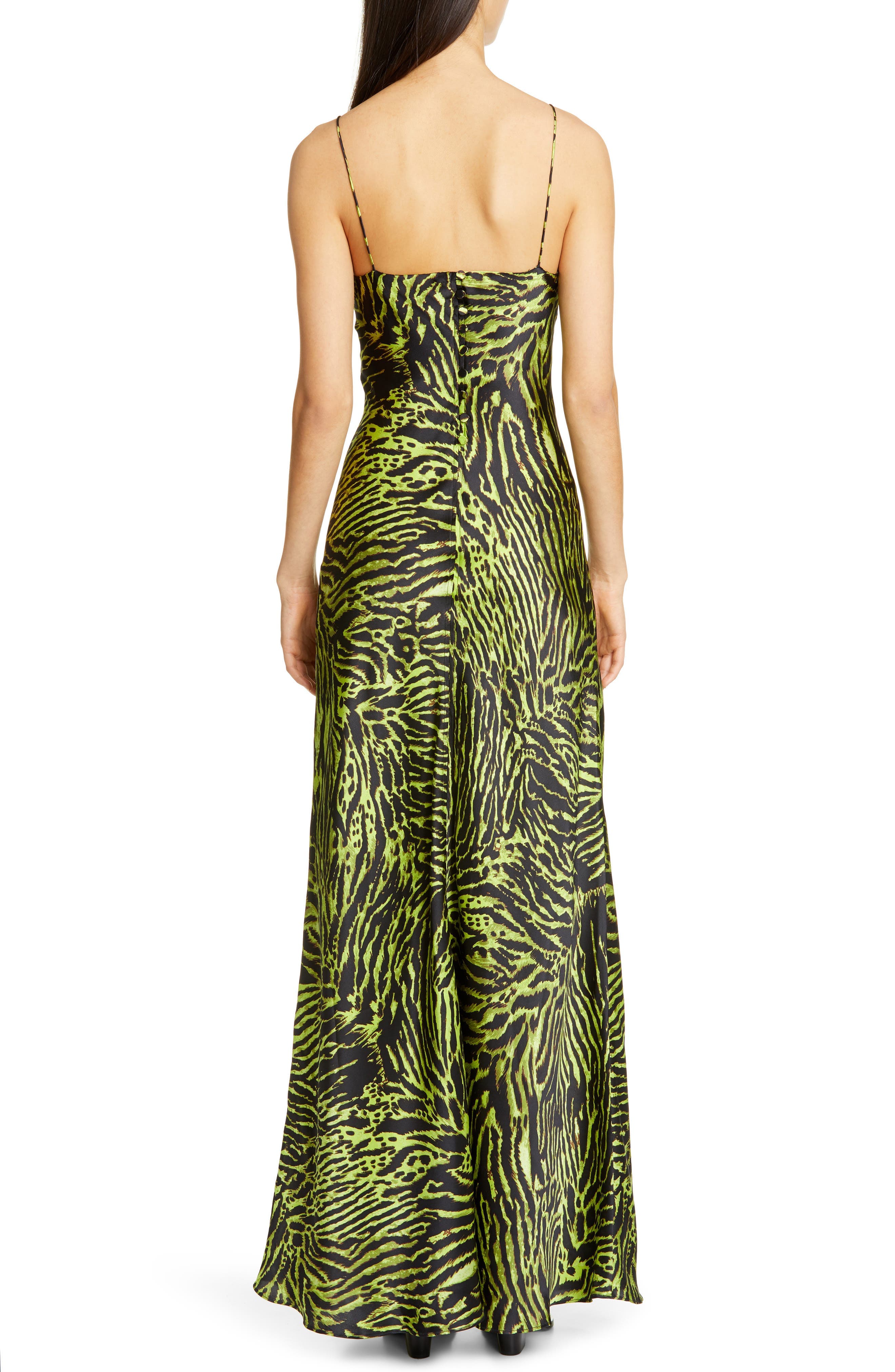 Tiger Print Silk Satin Gown - image 2