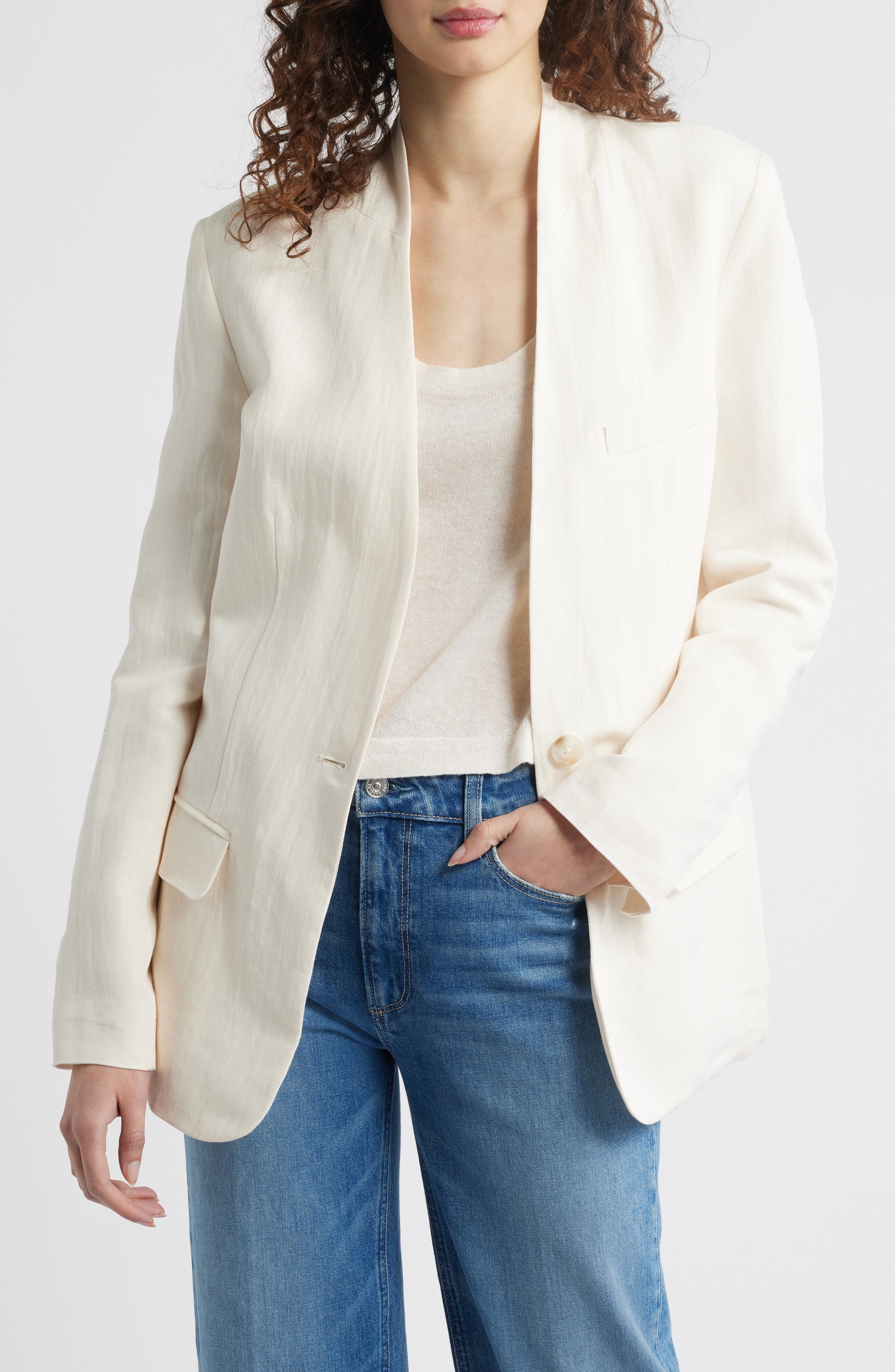 Linen Blend Blazer - image 1