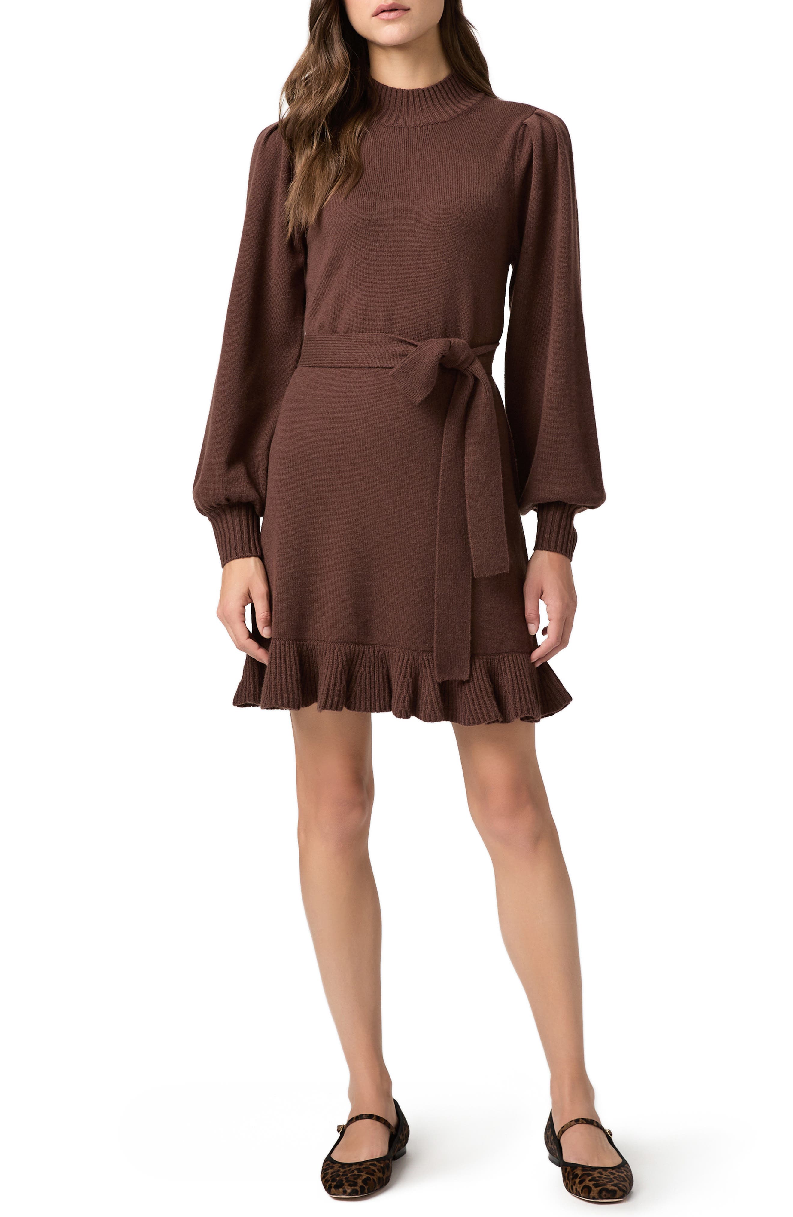 Julita Long Sleeve Wool Blend Sweater Dress - image 1