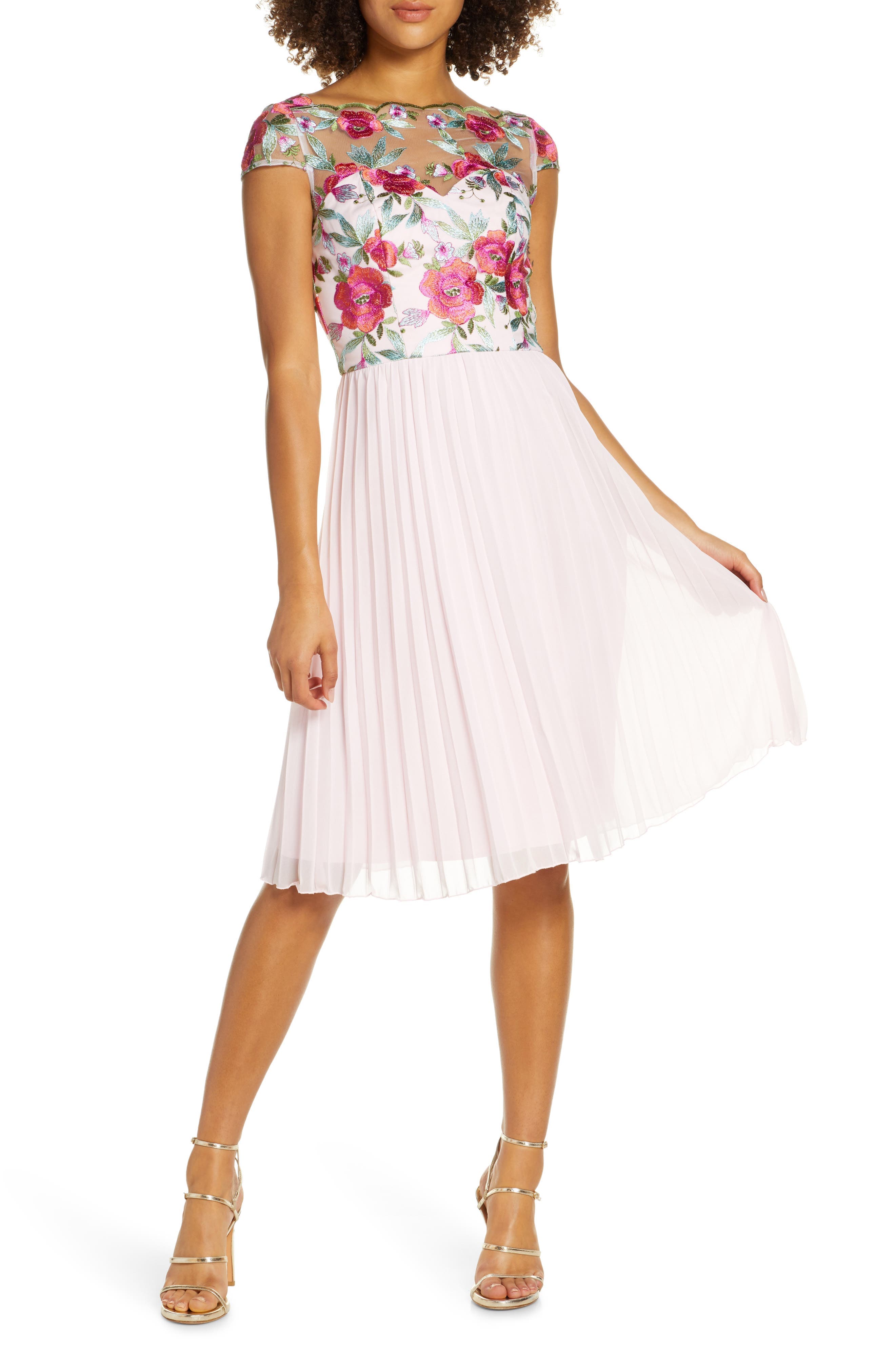 Lydie Floral Embroidered Cocktail Dress - image 1