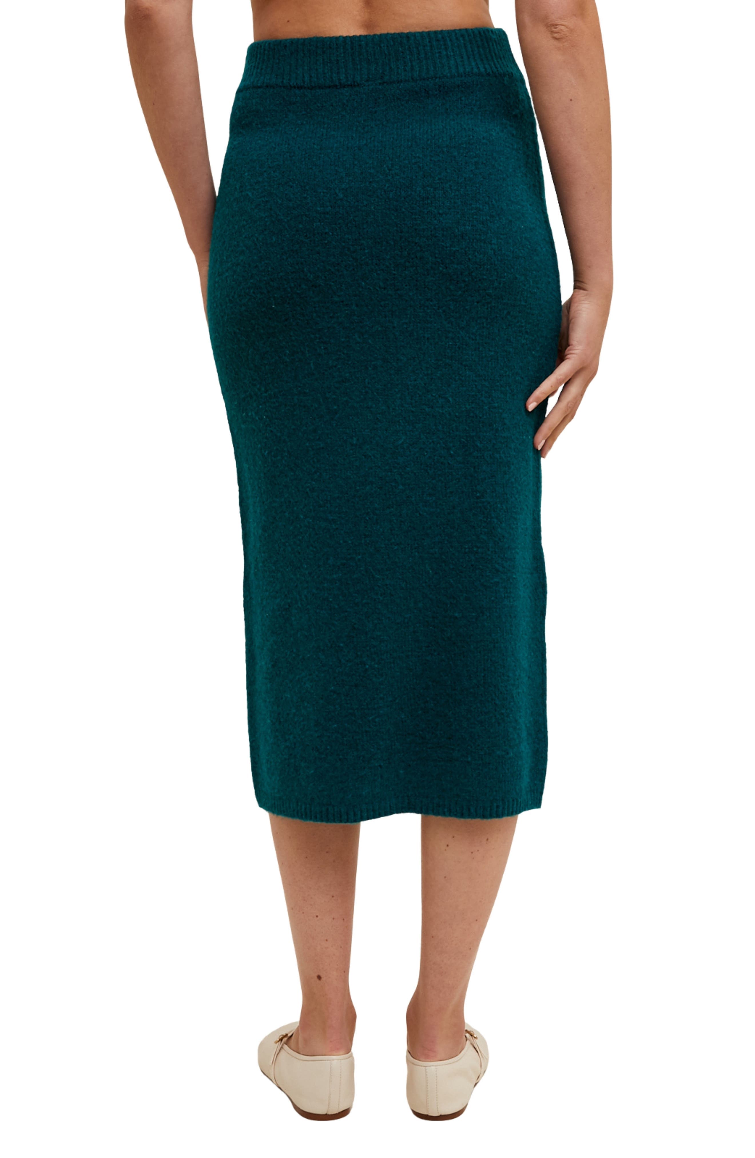 Brushed Knit Sweater Midi Skirt - image 2