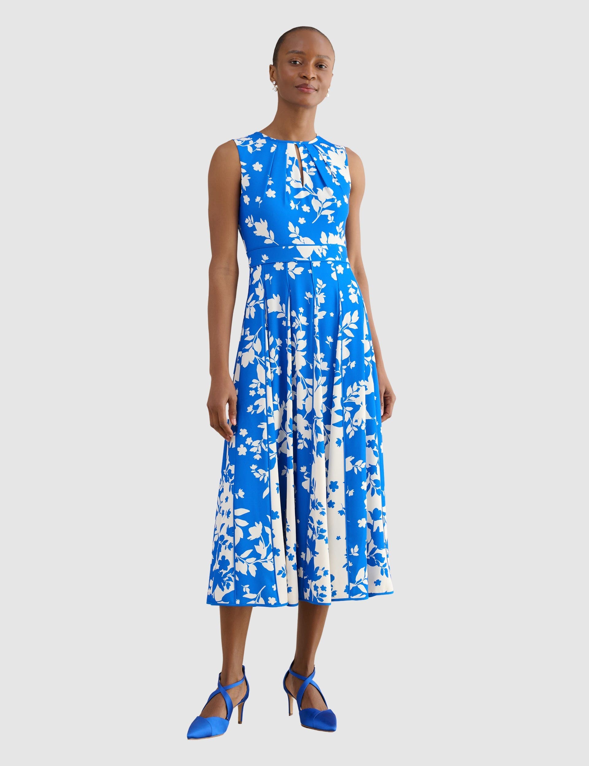 Angelica Pleated Fit-Flare Midi Dress - image 3